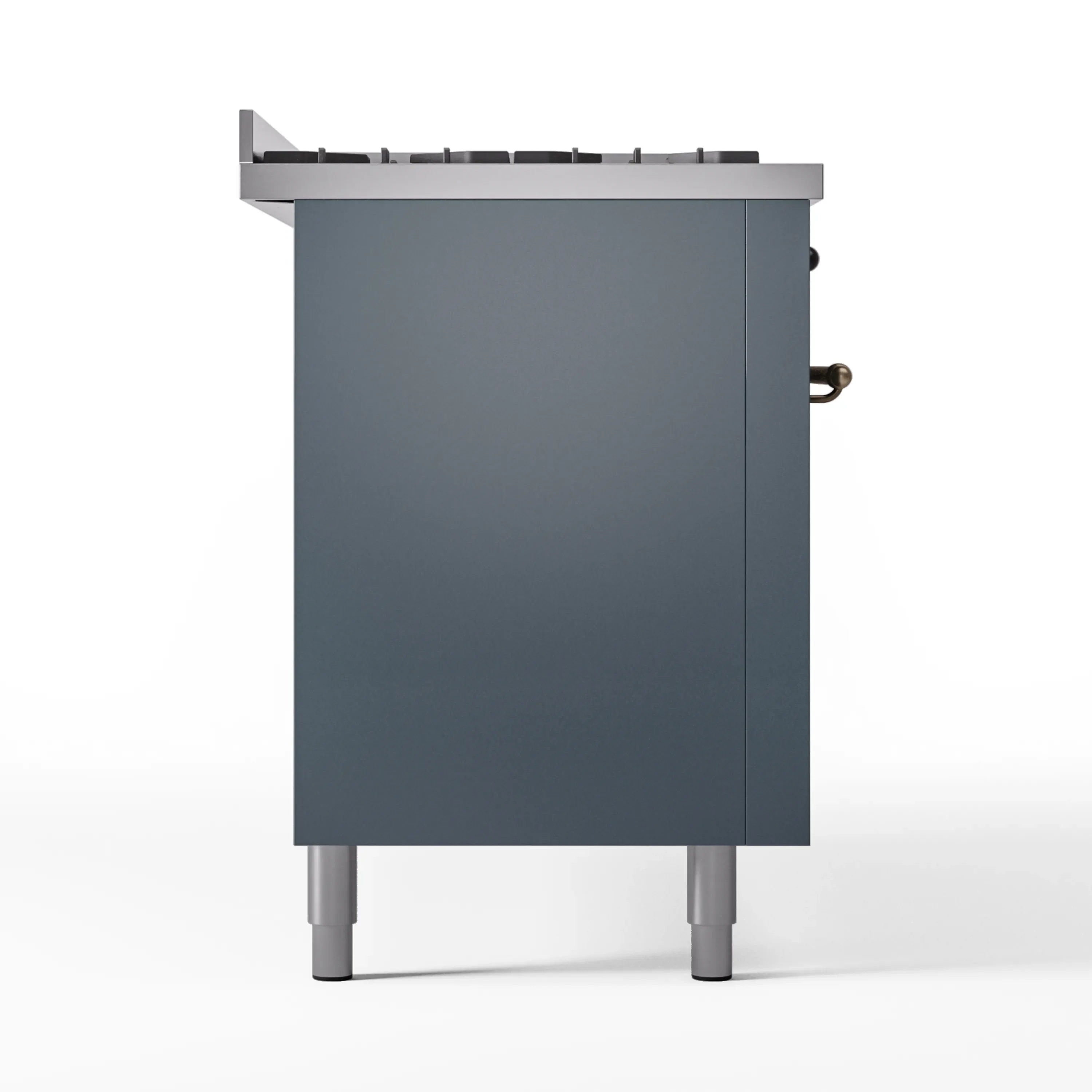 ILVE 60-Inch Nostalgie II Propane Gas Dual Fuel Range with 9 Burners, Griddle and Triple Glass Door Oven in Blue Grey with Bronze Trim (UP60FNMPBGBLP) - Image 10