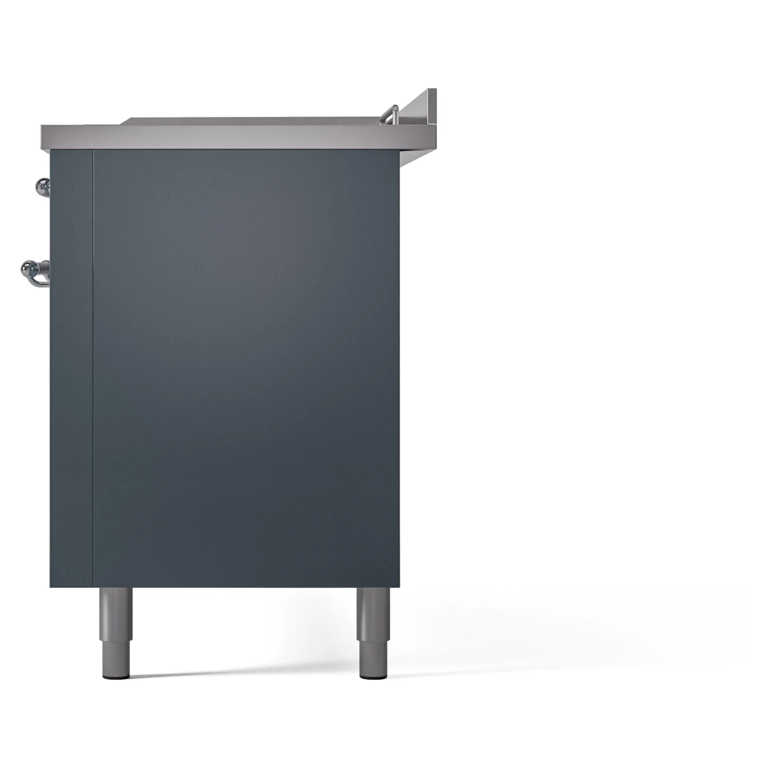 ILVE Nostalgie II 60-Inch Propane Gas Dual Fuel Range with 7 Burners, Griddle, & French Top with Triple Glass Door Oven in Blue Grey with Chrome Trim (UP60FSNMPBGCLP) - Image 10
