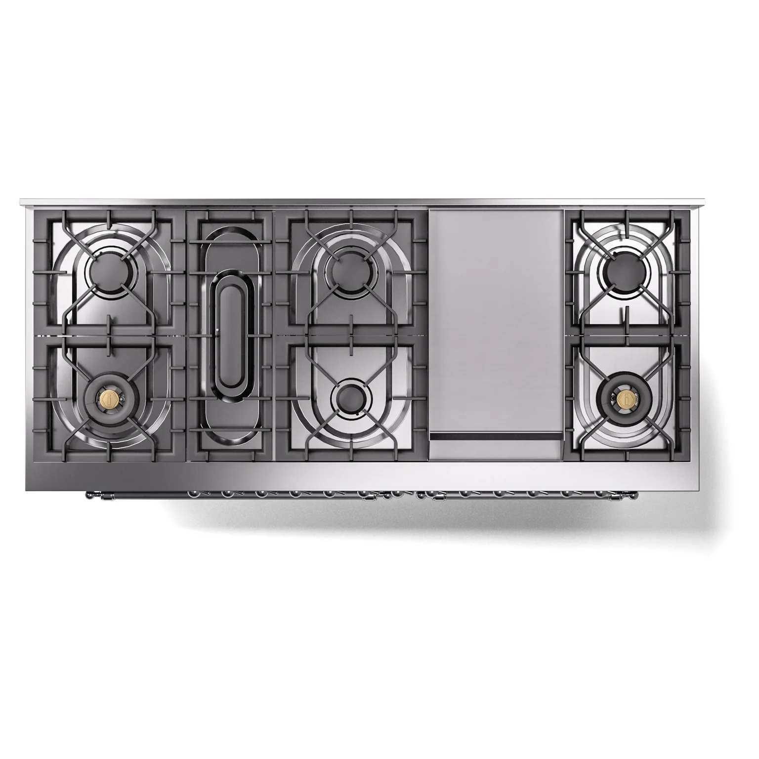 ILVE Nostalgie II 60-Inch Dual Fuel Freestanding Range in Blue Grey with Chrome Trim (UP60FNMPBGCLP) - Image 4
