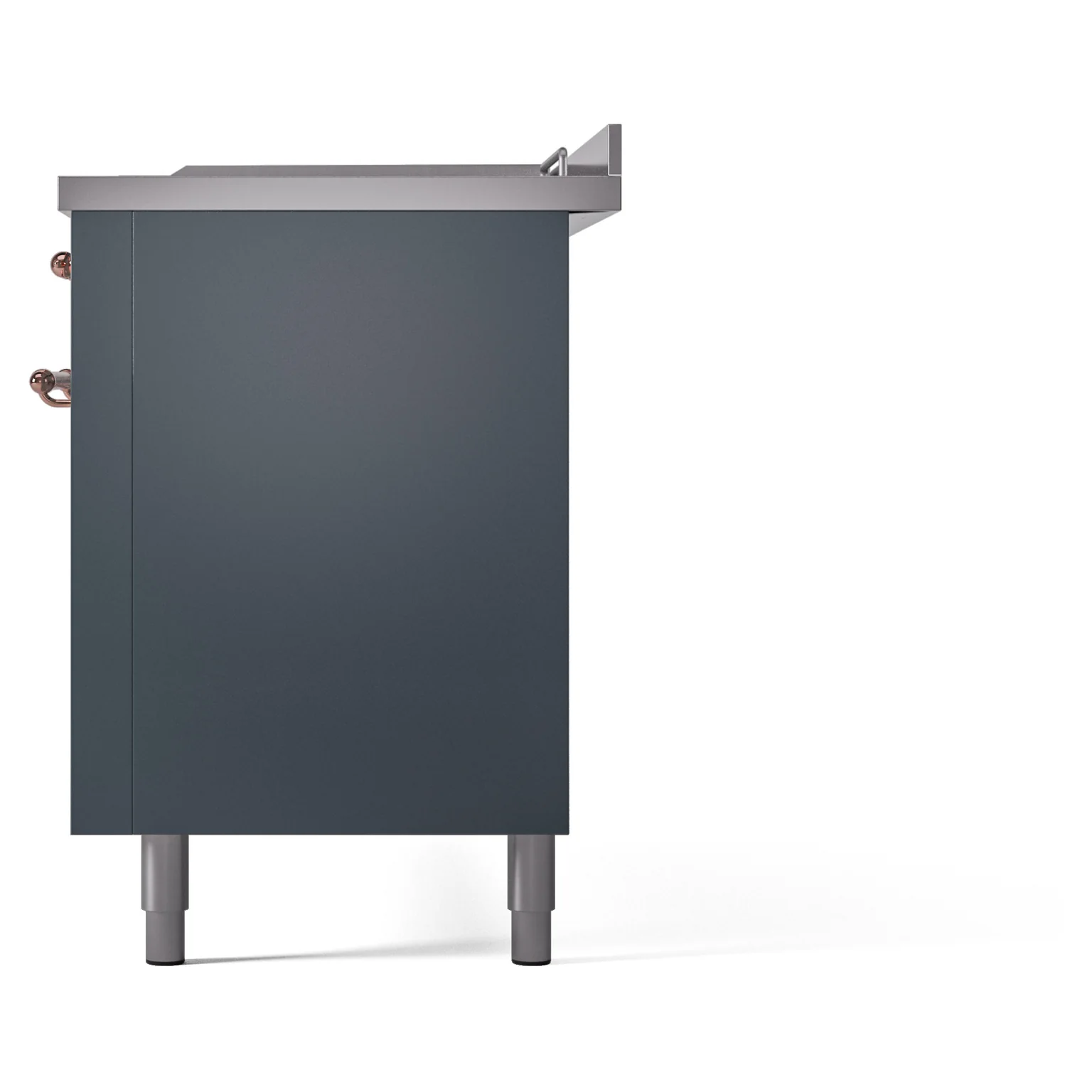 ILVE Nostalgie II 60-Inch Propane Gas Dual Fuel Range with 7 Burners, Griddle, & French Top with Triple Glass Door Oven in Blue Grey with Copper Trim (UP60FSNMPBGPLP) - Image 10