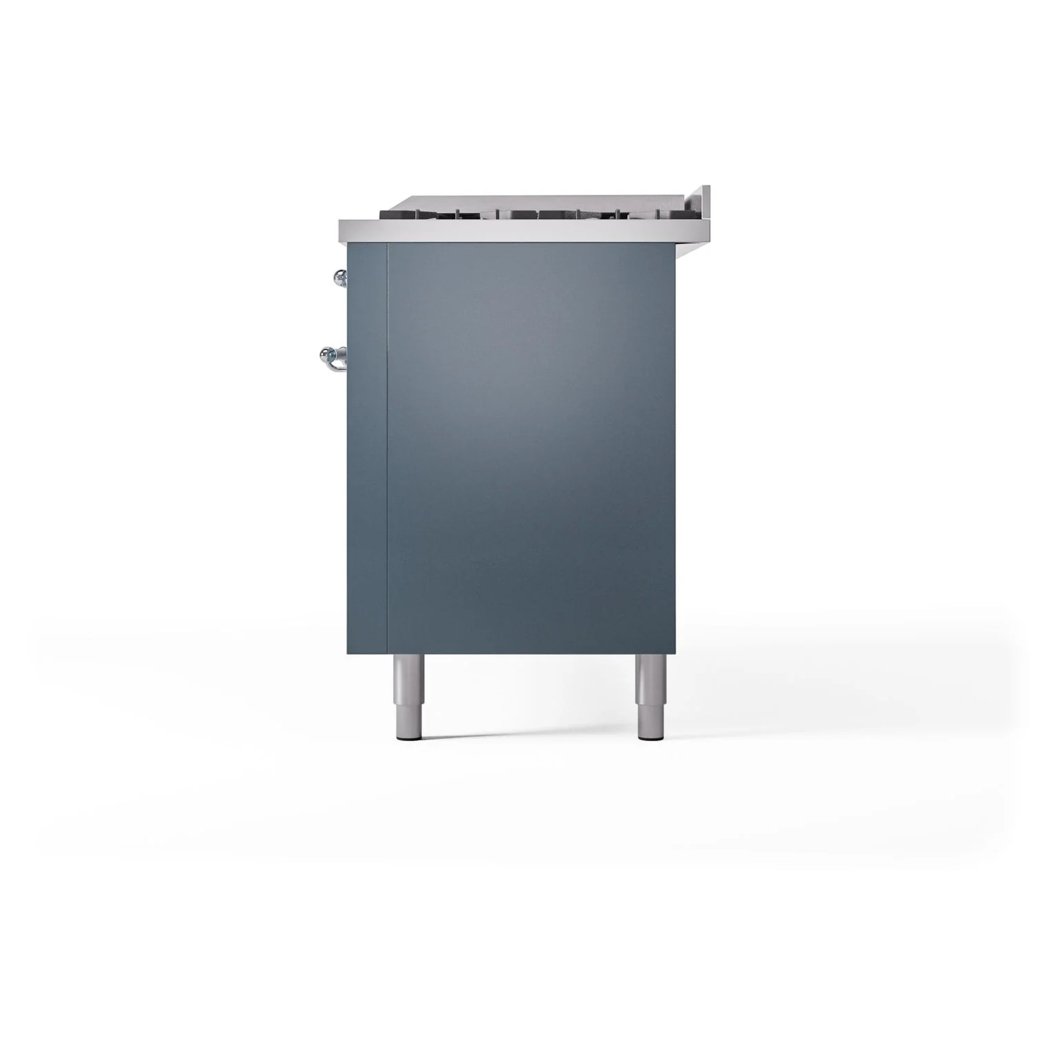 ILVE Nostalgie II 60-Inch Freestanding Natural Gas Dual Fuel Range in Blue Grey with Chrome Trim (UP60FNMPBGC) - Image 10