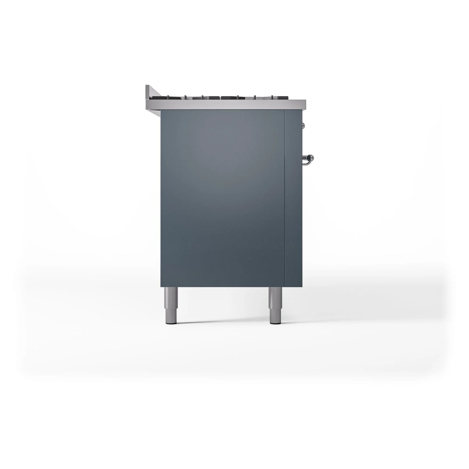 ILVE Nostalgie II 60-Inch Freestanding Natural Gas Dual Fuel Range in Blue Grey with Chrome Trim (UP60FNMPBGC) - Image 9