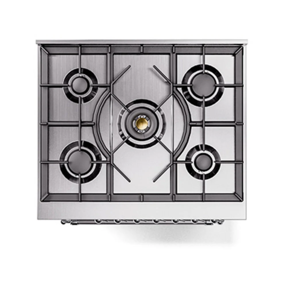 ILVE Nostalgie II Noblesse 30-Inch Natural Gas Dual Fuel Range with Triple Glass Door in Custom RAL with Chrome Trim (UN30NMPRAC) - Image 4