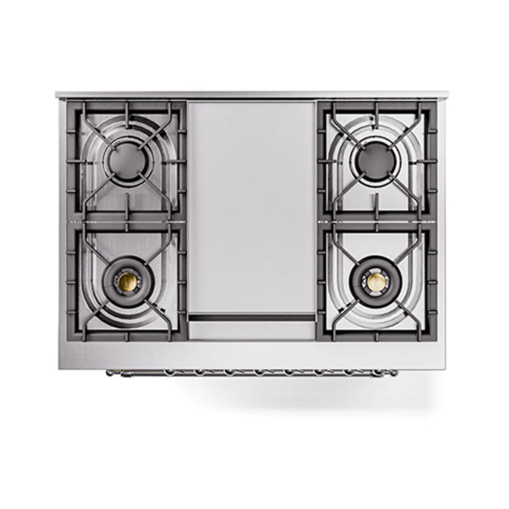 ILVE Nostalgie II Noblesse 36-Inch Natural Gas Dual Fuel Range and Triple Glass Door in Antique White with Chrome Trim (UN36FNMPAWC) - Image 4