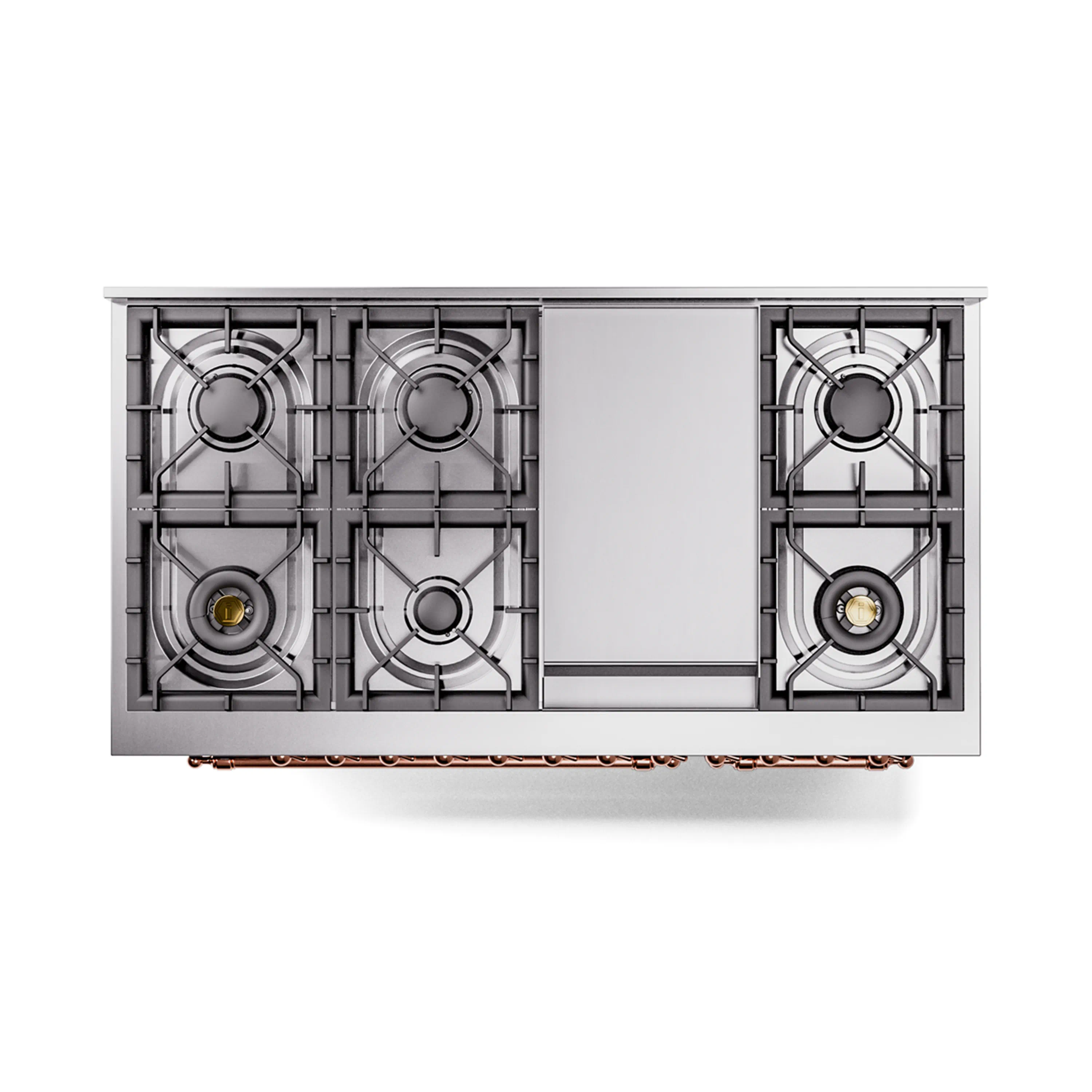 ILVE Nostalgie II Noblesse 48-Inch Freestanding Natural Gas Dual Fuel Range in Matte Graphite with Copper Trim (UN48FNMPMGP) - Image 4