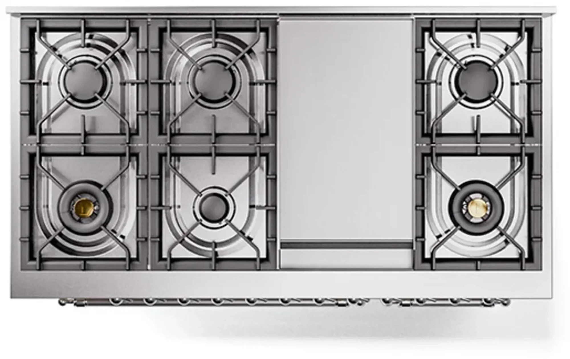 ILVE Nostalgie II Noblesse 48-Inch Freestanding Natural Gas Dual Fuel Range with Solid Door Oven in Antique White with Chrome Trim (UN48FQNMPAWC) - Image 3