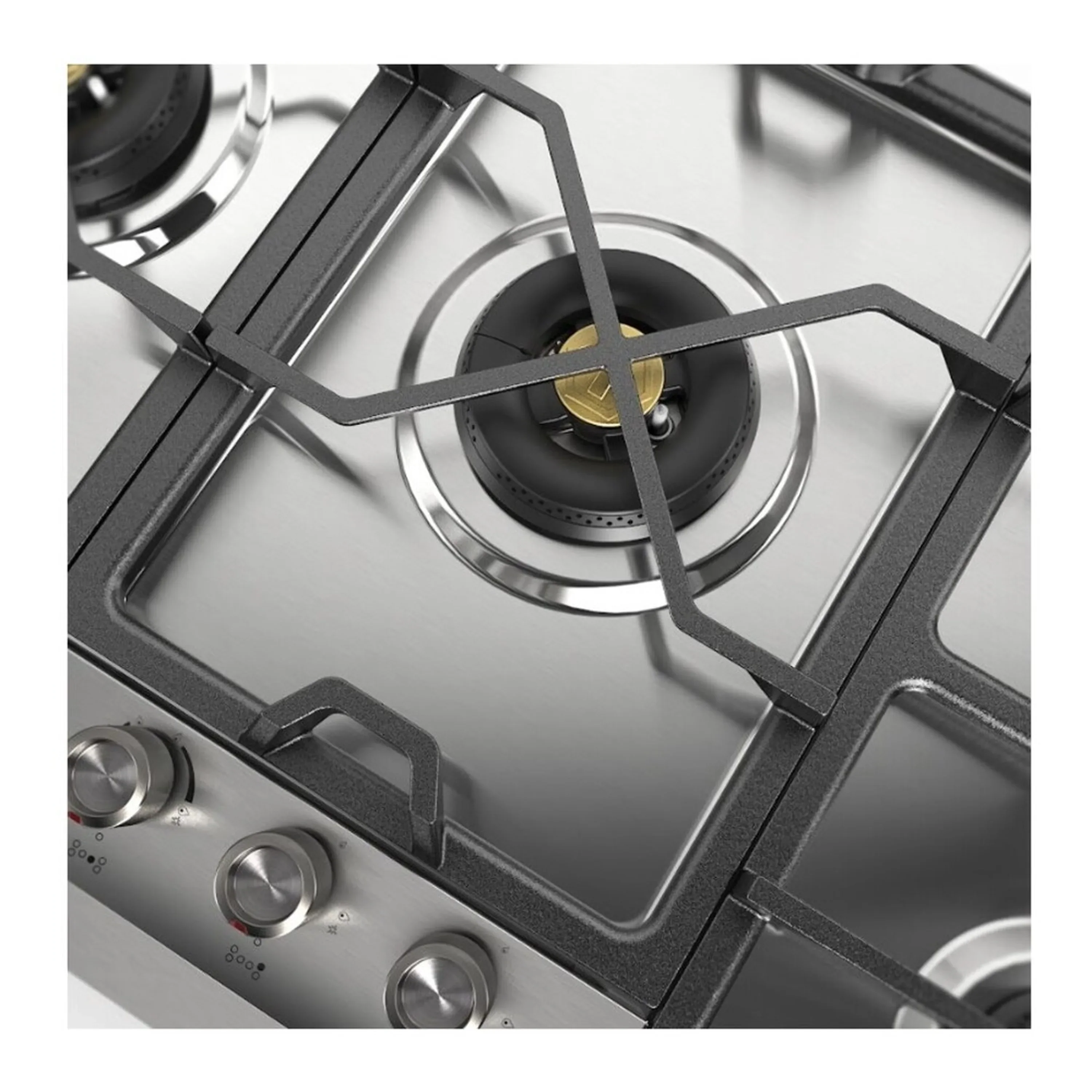 ILVE Panoramagic 48-Inch Built-In Gas Cooktop with Total Black Brass Burners in Stainless Steel with 6 Sealed Burners (UHCPMT125SS) - Image 6