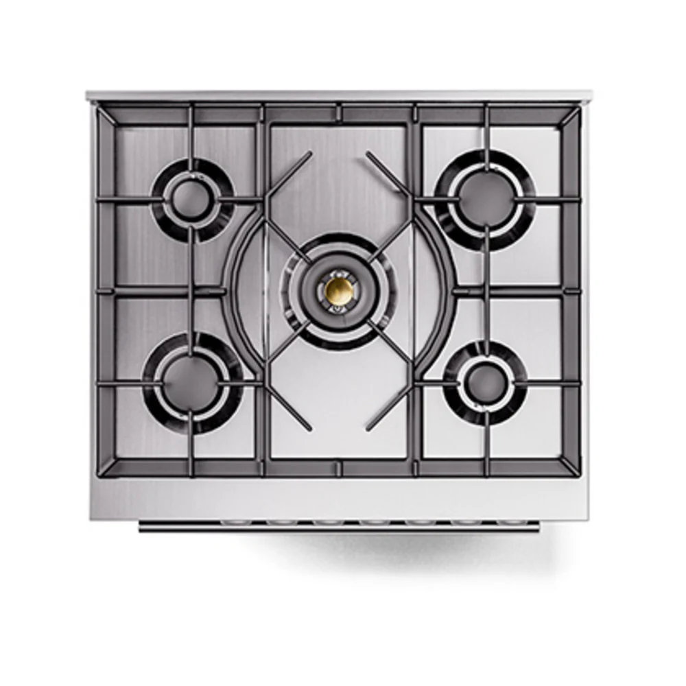 ILVE Professional Plus II 30-Inch Natural Gas Dual Fuel Range with Solid Door in Glossy Black (UP30QMPBK) - Image 3