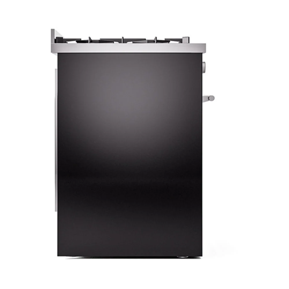 ILVE Professional Plus II 30-Inch Natural Gas Dual Fuel Range with Solid Door in Glossy Black (UP30QMPBK) - Image 4
