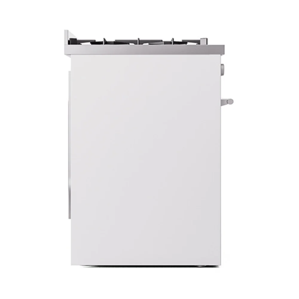 ILVE Professional Plus II 30-Inch Natural Gas Dual Fuel Range with Solid Door in White (UP30QMPWH) - Image 4