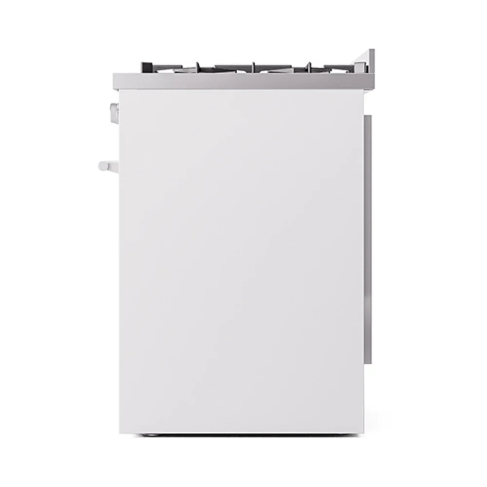 ILVE Professional Plus II 30-Inch Natural Gas Dual Fuel Range with Solid Door in White (UP30QMPWH) - Image 5
