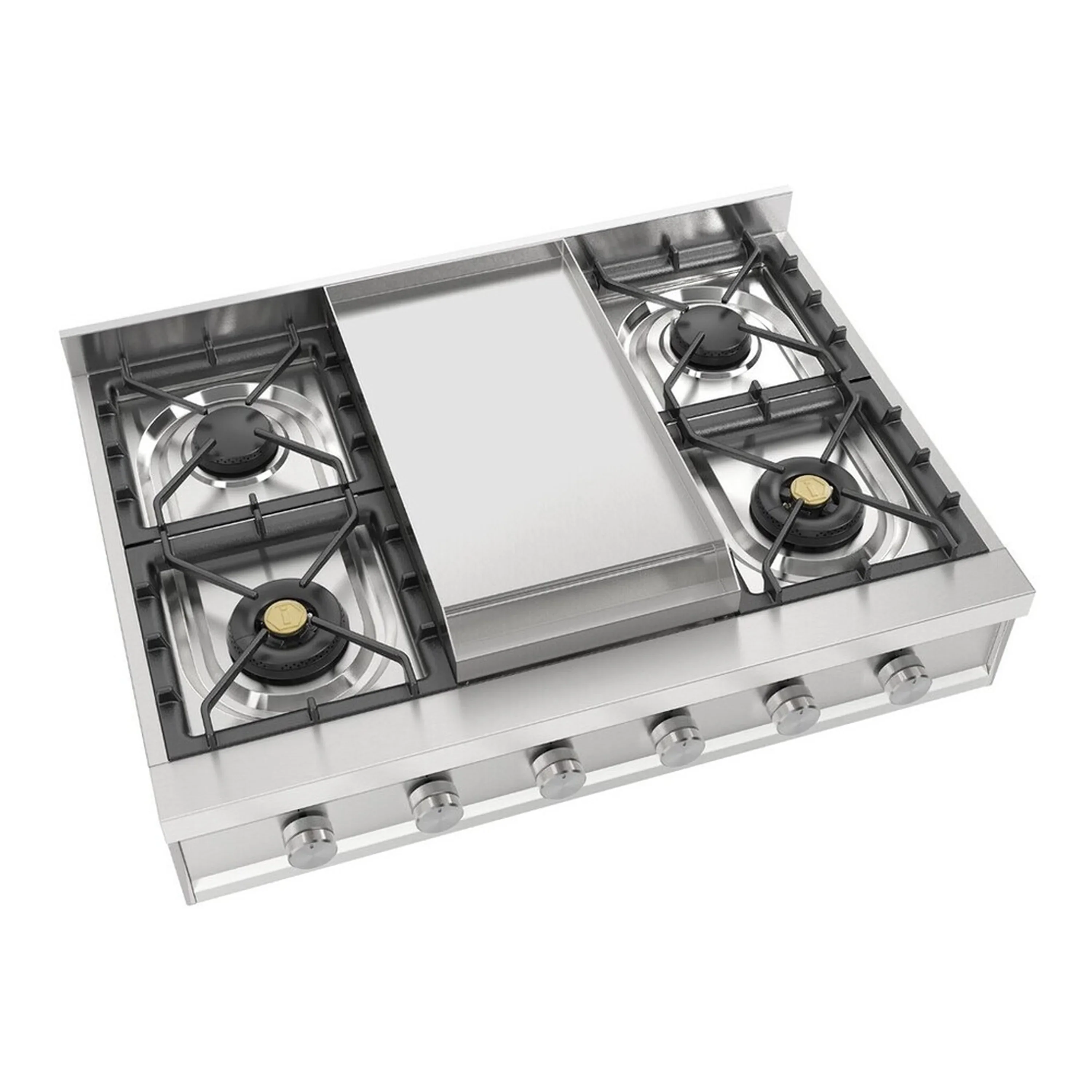 ILVE Professional Plus II 36 inch Built-In Natural Gas Rangetop with Griddle, in Stainless Steel (UHCP36FSS) - Image 2