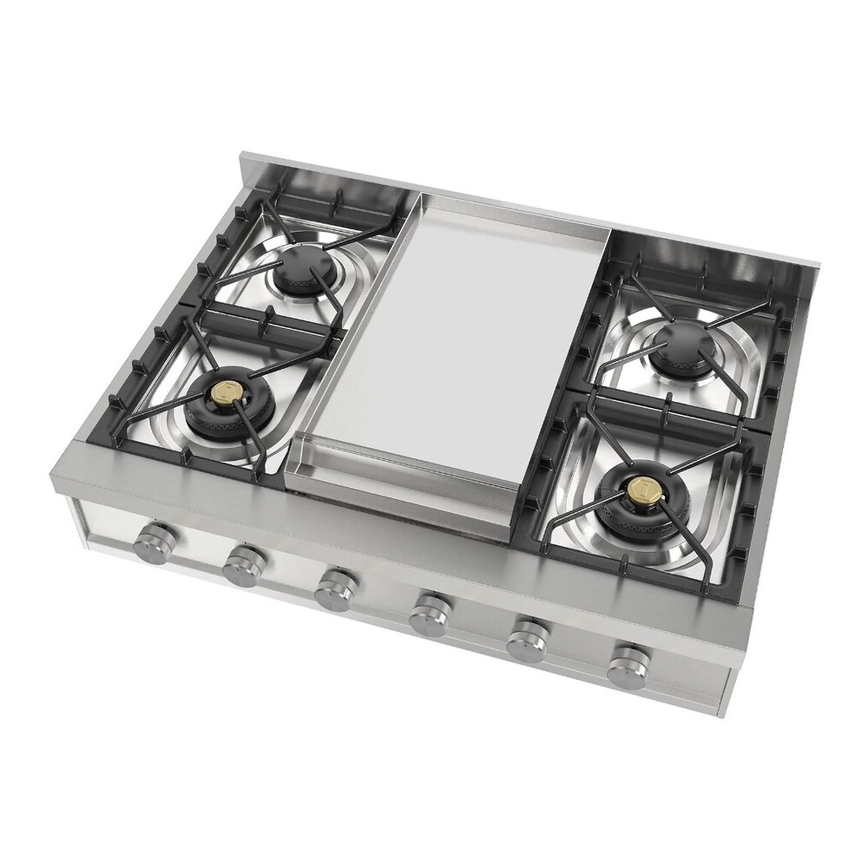 ILVE Professional Plus II 36 inch Built-In Natural Gas Rangetop with Griddle, in Stainless Steel (UHCP36FSS) - Image 3