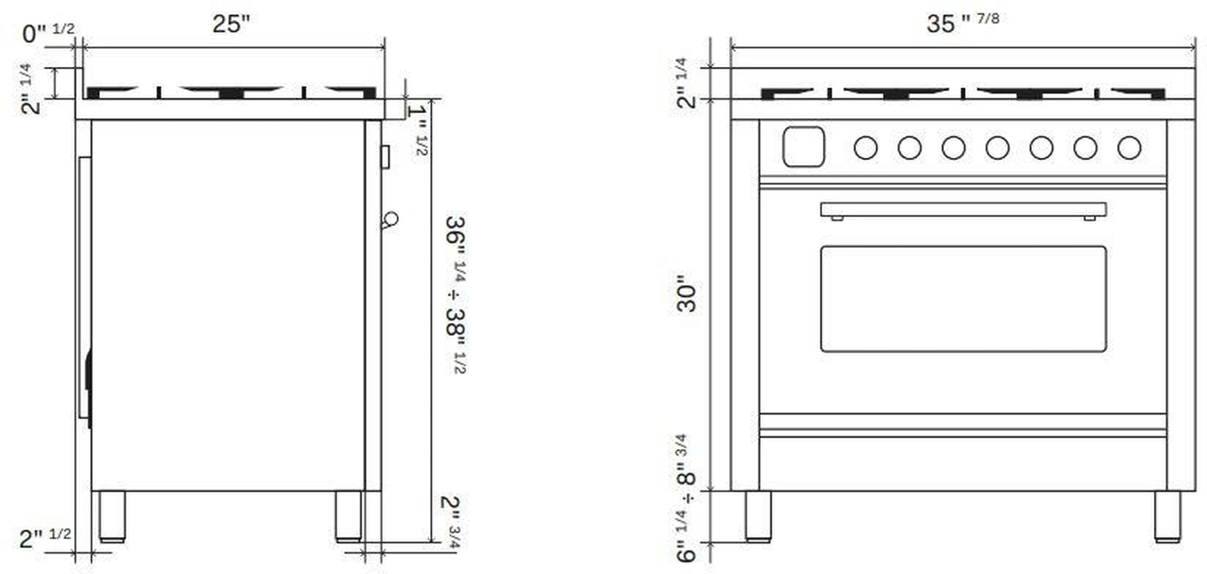 ILVE Professional Plus II 36-Inch Freestanding Natural Gas Dual Fuel Range with 6 Sealed Burner in Matte Graphite (UP36FWMPMG) - Image 12