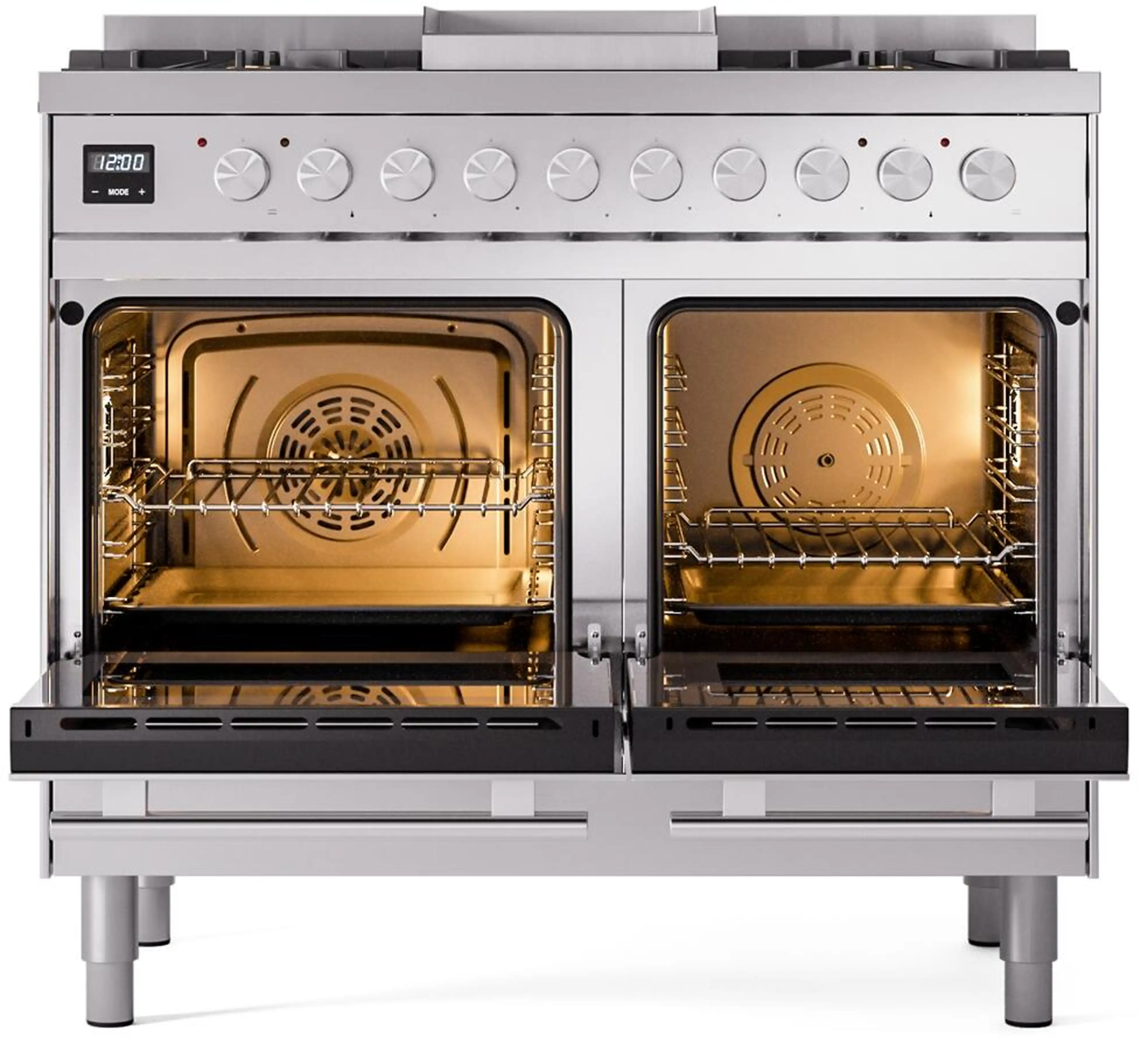 ILVE Professional Plus II 40-Inch Freestanding Natural Gas Dual Fuel Range with 6 Sealed Burner in Stainless Steel (UPD40FWMPSS) - Image 12