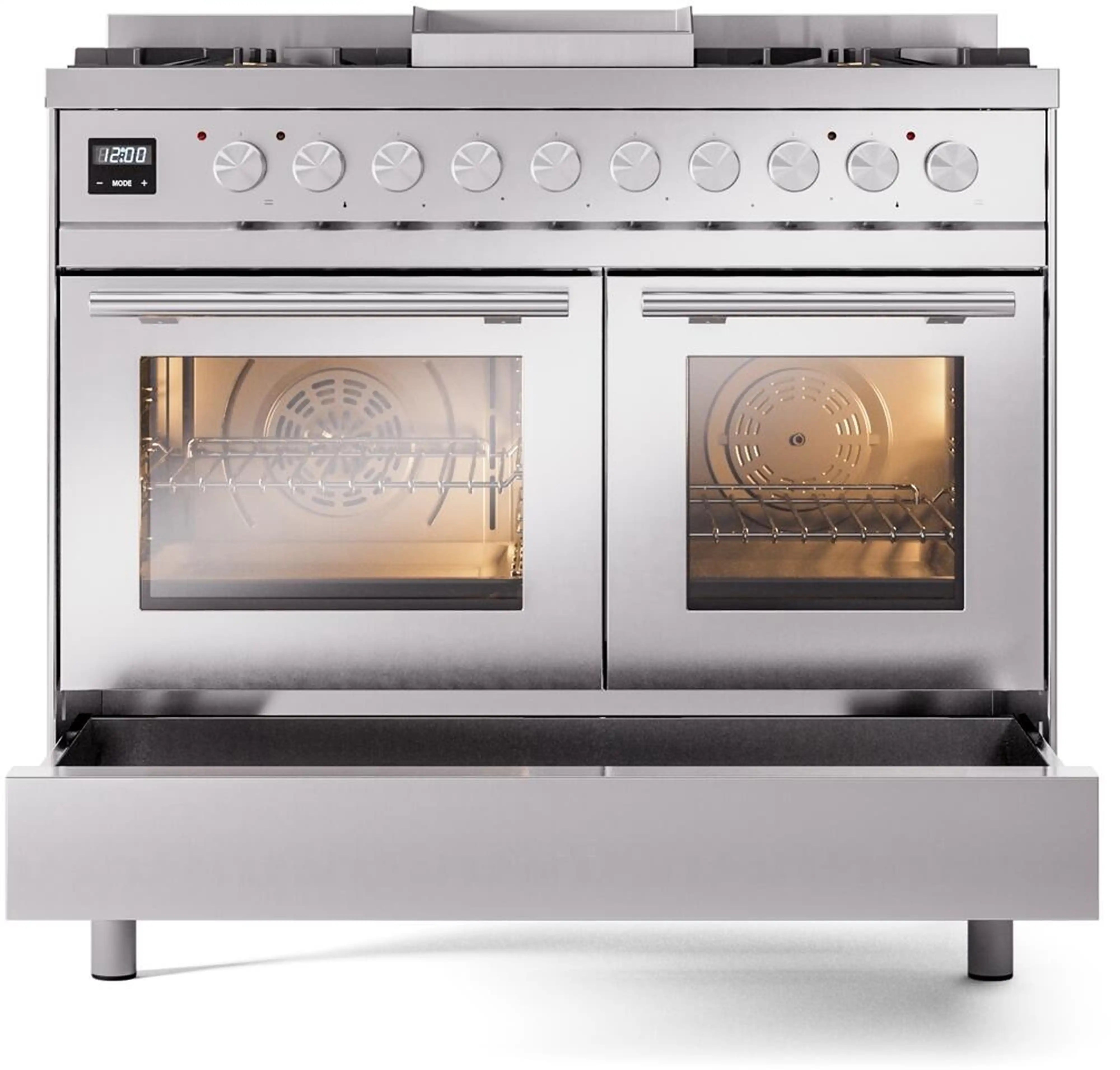 ILVE Professional Plus II 40-Inch Freestanding Natural Gas Dual Fuel Range with 6 Sealed Burner in Stainless Steel (UPD40FWMPSS) - Image 15