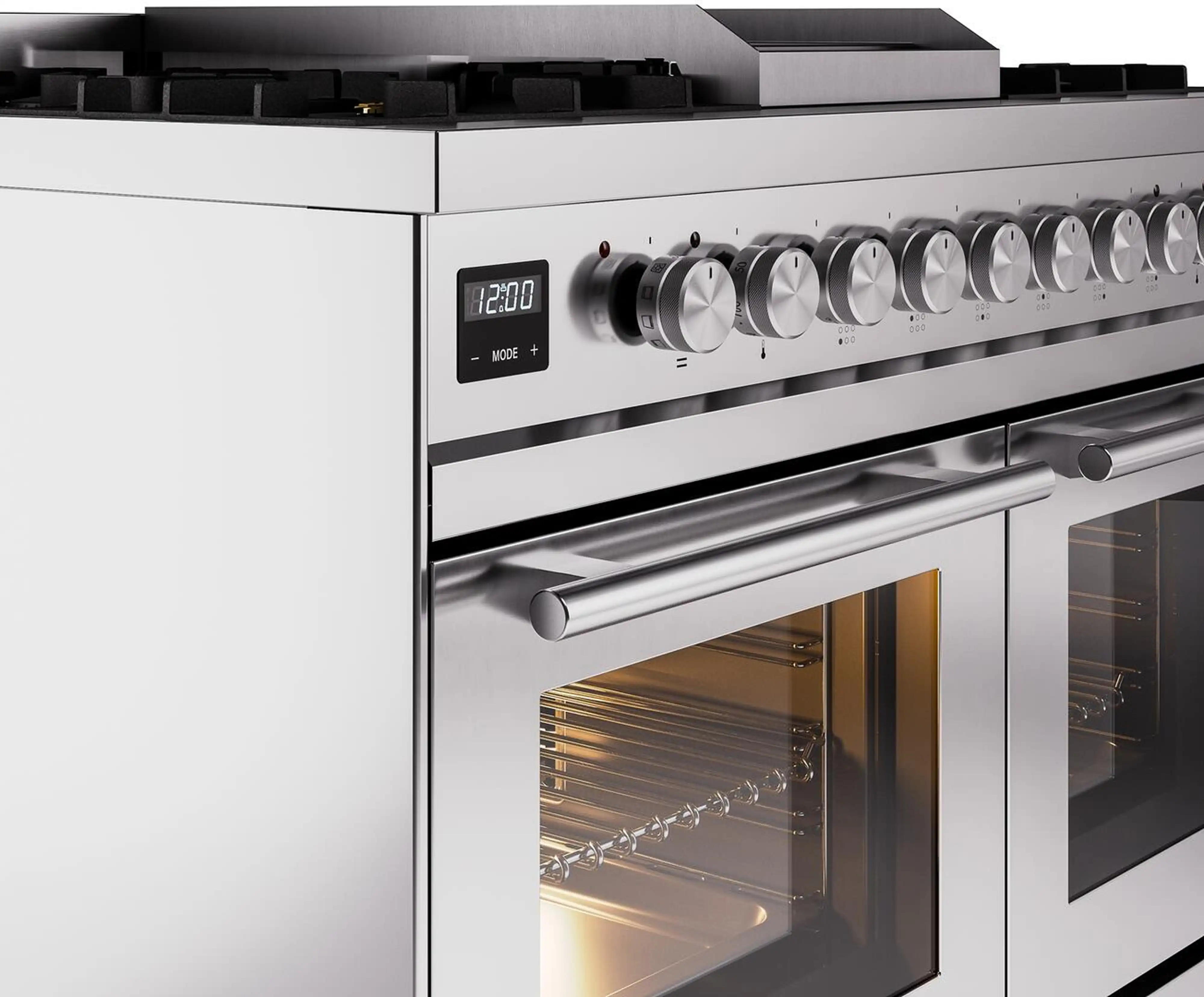 ILVE Professional Plus II 40-Inch Freestanding Natural Gas Dual Fuel Range with 6 Sealed Burner in Stainless Steel (UPD40FWMPSS) - Image 16