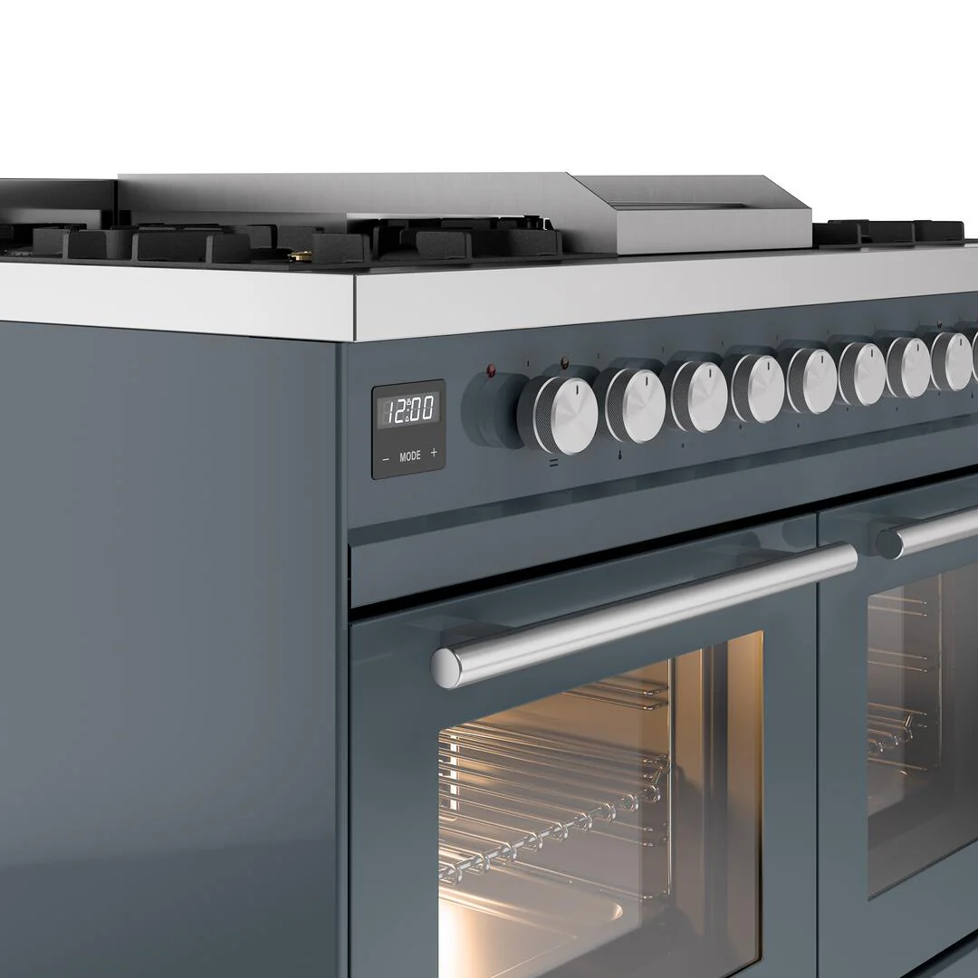 ILVE Professional Plus II 40-Inch Freestanding Propane Gas Dual Fuel Range with 6 Sealed Burner in Blue Grey (UPD40FWMPBGLP) - Image 3