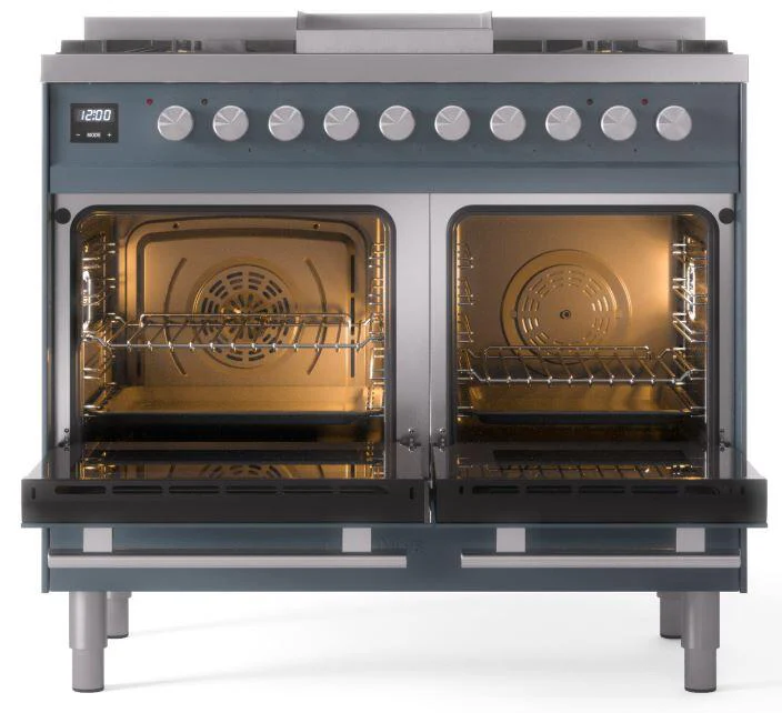 ILVE Professional Plus II 40-Inch Freestanding Propane Gas Dual Fuel Range with 6 Sealed Burner in Blue Grey (UPD40FWMPBGLP) - Image 5