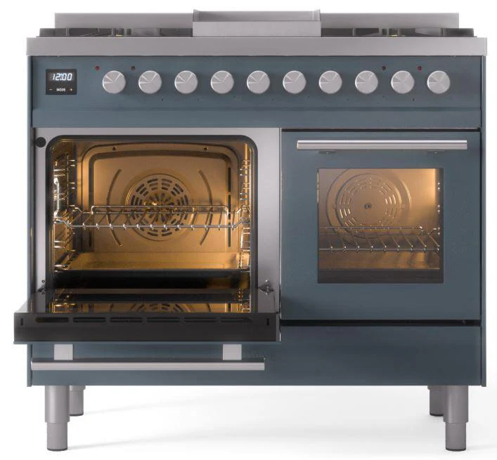 ILVE Professional Plus II 40-Inch Freestanding Propane Gas Dual Fuel Range with 6 Sealed Burner in Blue Grey (UPD40FWMPBGLP) - Image 8