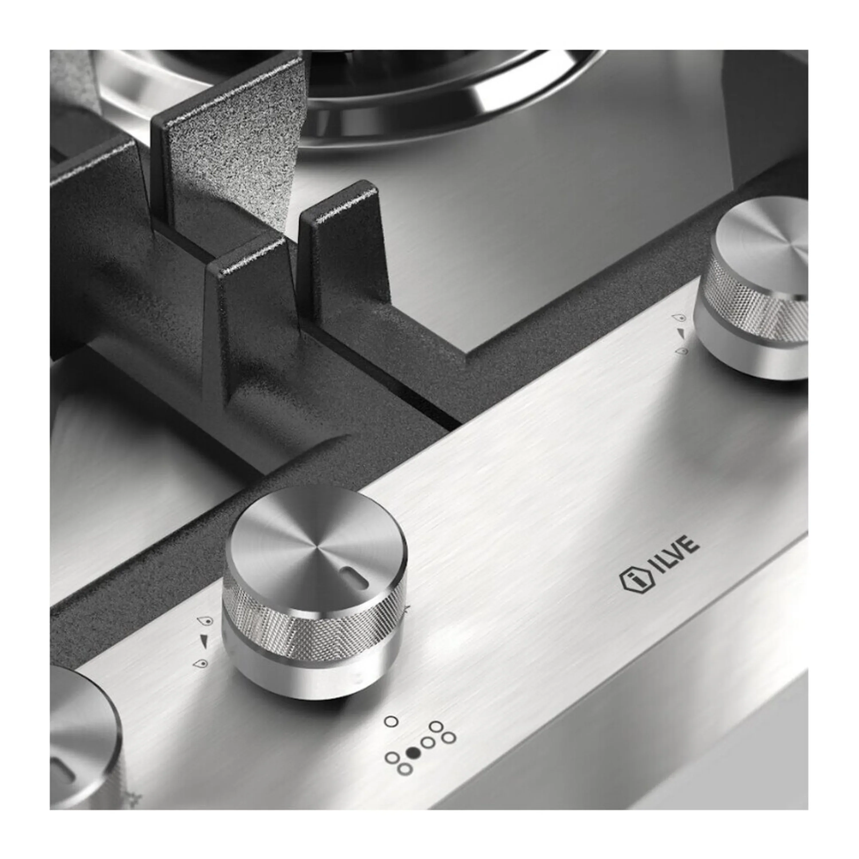 ILVE Professional Plus II 48-Inch Built-In Propane Gas Cooktop with Total Black Brass Burners in Stainless Steel (UHCPT125FSS) - Image 6