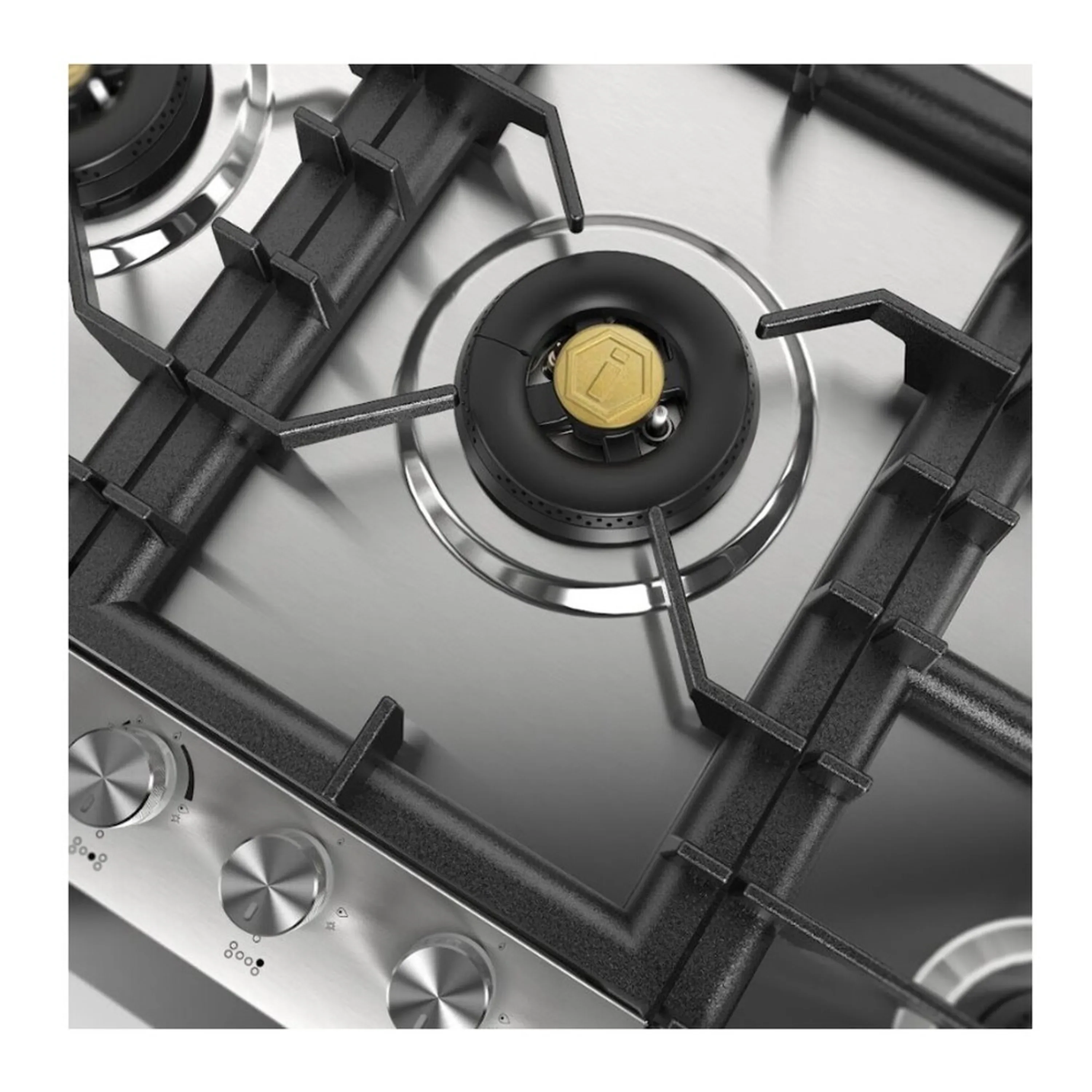 ILVE Professional Plus II 48-Inch Built-In Propane Gas Cooktop with Total Black Brass Burners in Stainless Steel (UHCPT125FSS) - Image 7