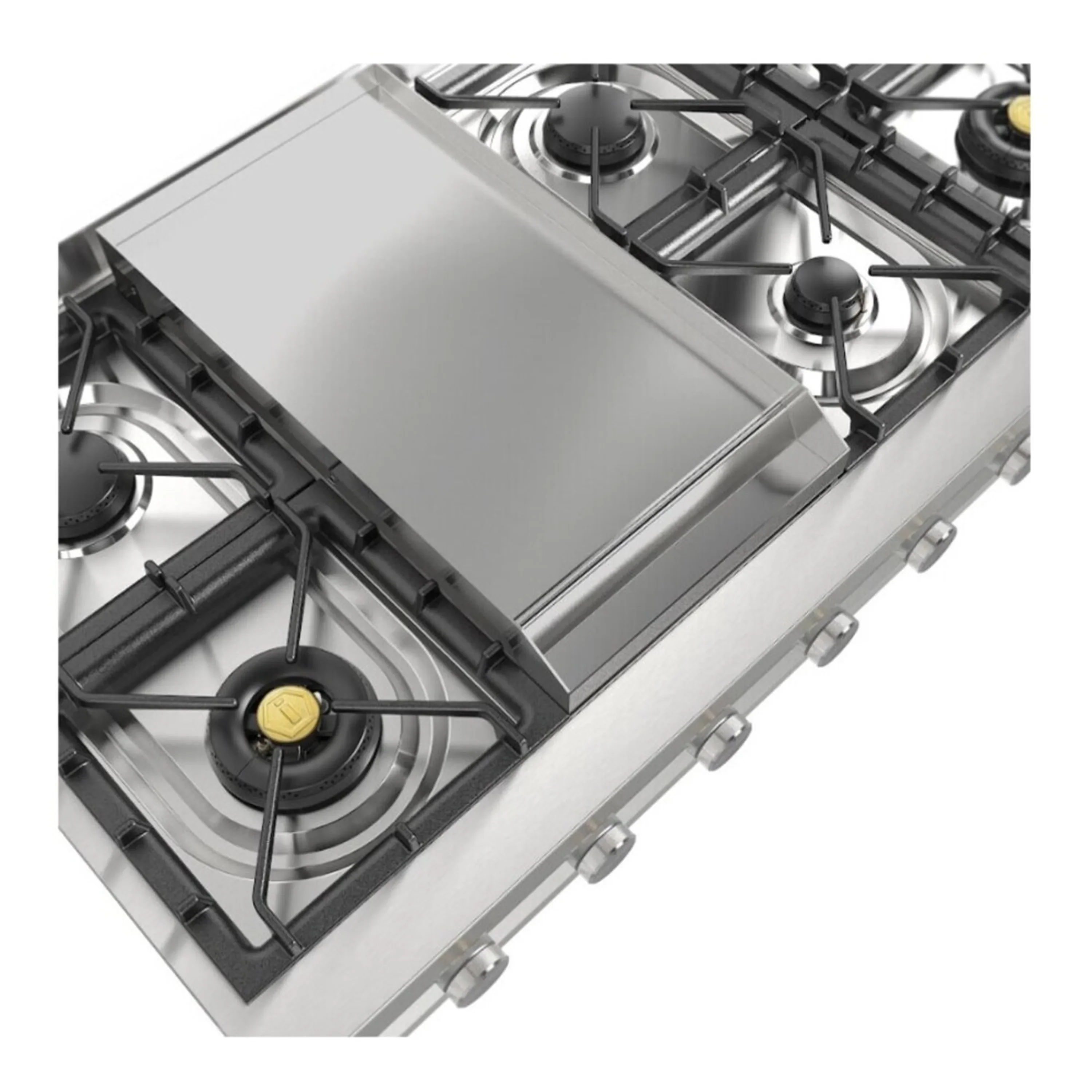 ILVE Professional Plus II 48-Inch Built-In Propane Gas Rangetop with Griddle in Stainless Steel (UHCP48FSS) - Image 6
