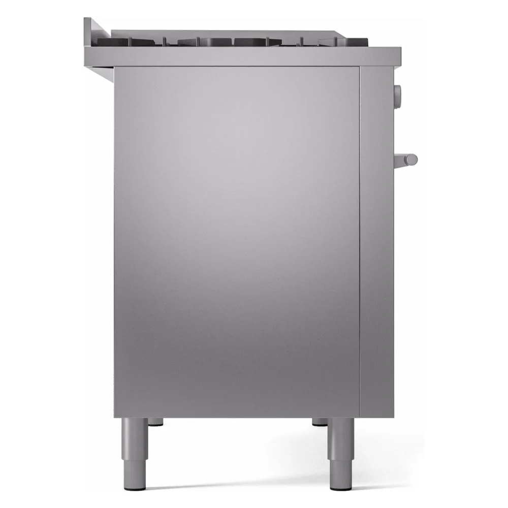 ILVE Professional Plus II 48-inch Natural Gas Dual Fuel Range with 5 Burners, Griddle, & French Top with Triple Glass Door Oven in Stainless Steel (UP48FSWMPSS) - Image 9