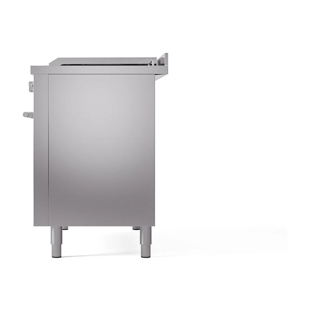 ILVE Professional Plus II 48-inch Natural Gas Dual Fuel Range with 5 Burners, Griddle, & French Top with Solid Door Oven in Stainless Steel (UP48FSQMPSS) - Image 5