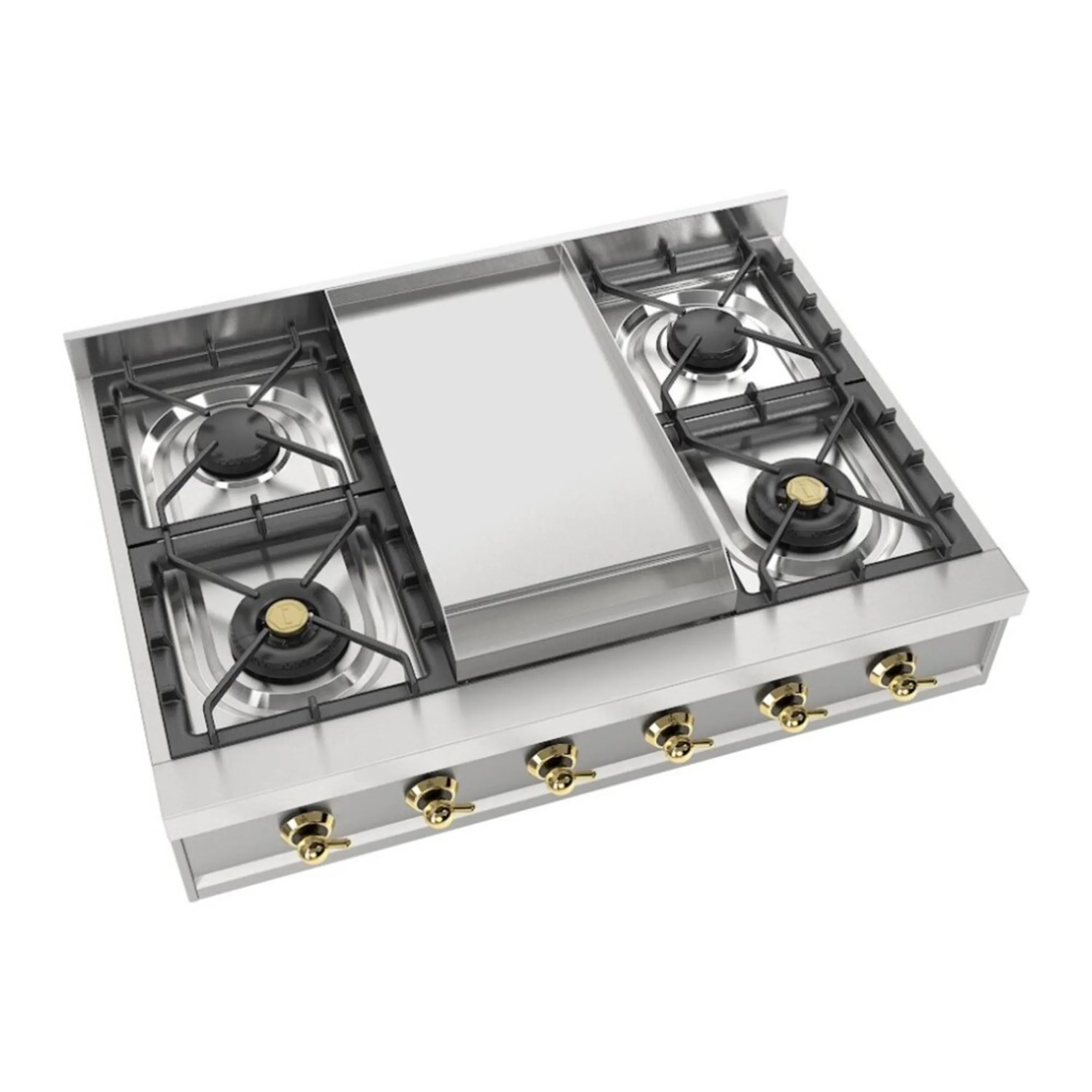 ILVE Nostalgie II 36-Inch Built-In Propane Gas Rangetop with Griddle in Stainless Steel (UHCP36FNSSG) - Image 3