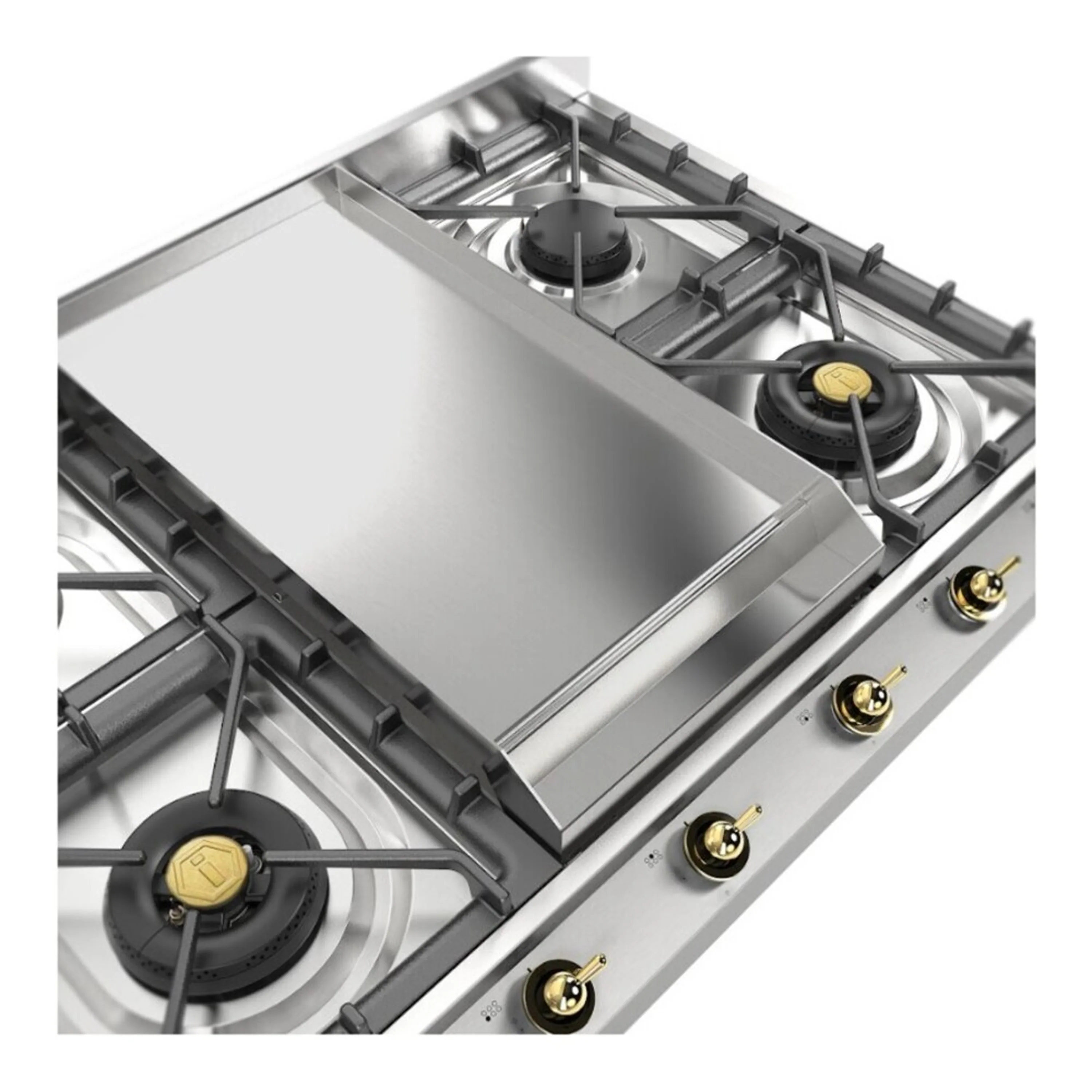 ILVE Nostalgie II 36-Inch Built-In Natural Gas Cooktop with Griddle in Stainless Steel (UHCP965FNSSG) - Image 6