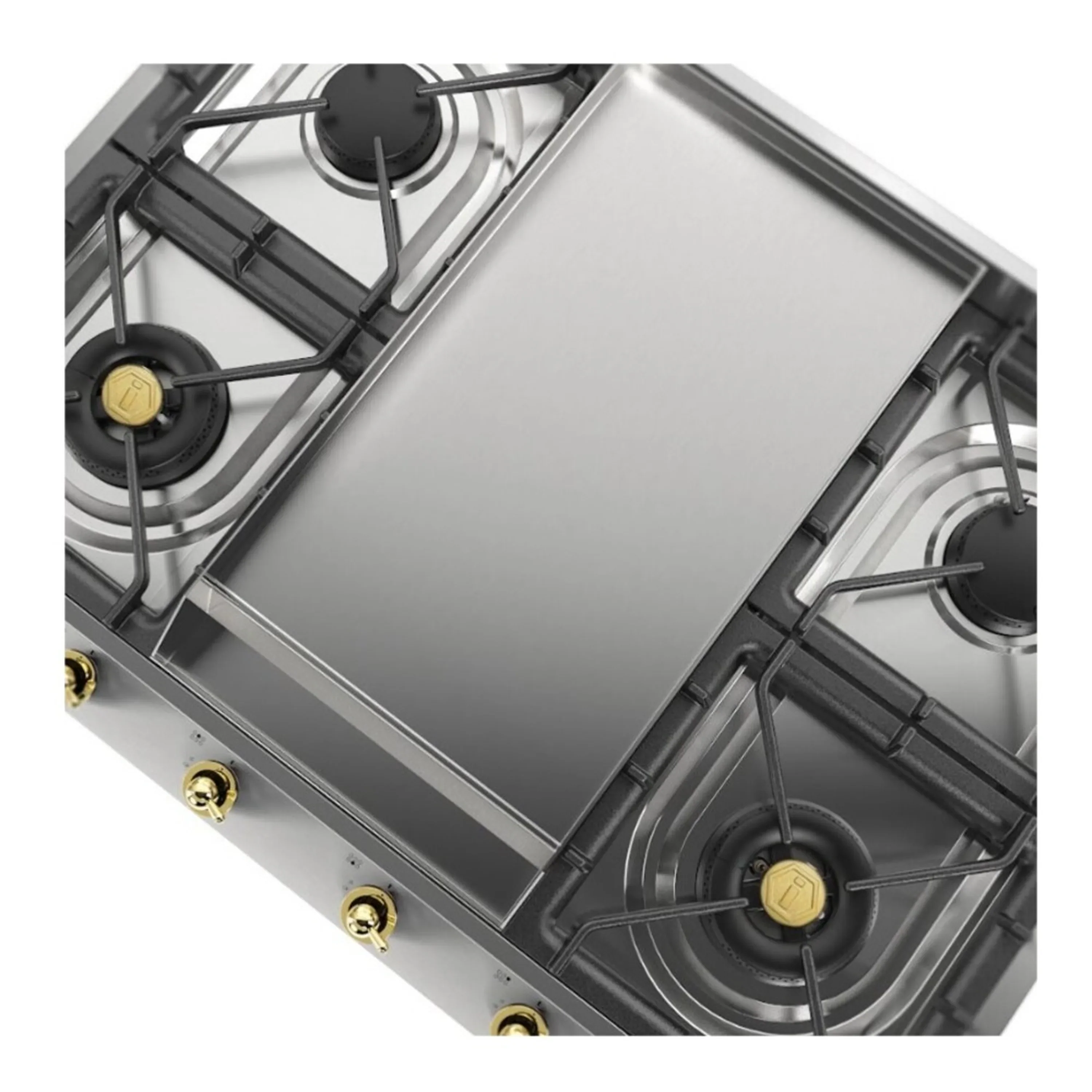 ILVE Nostalgie II 36-Inch Built-In Natural Gas Cooktop with Griddle in Stainless Steel (UHCP965FNSSG) - Image 8