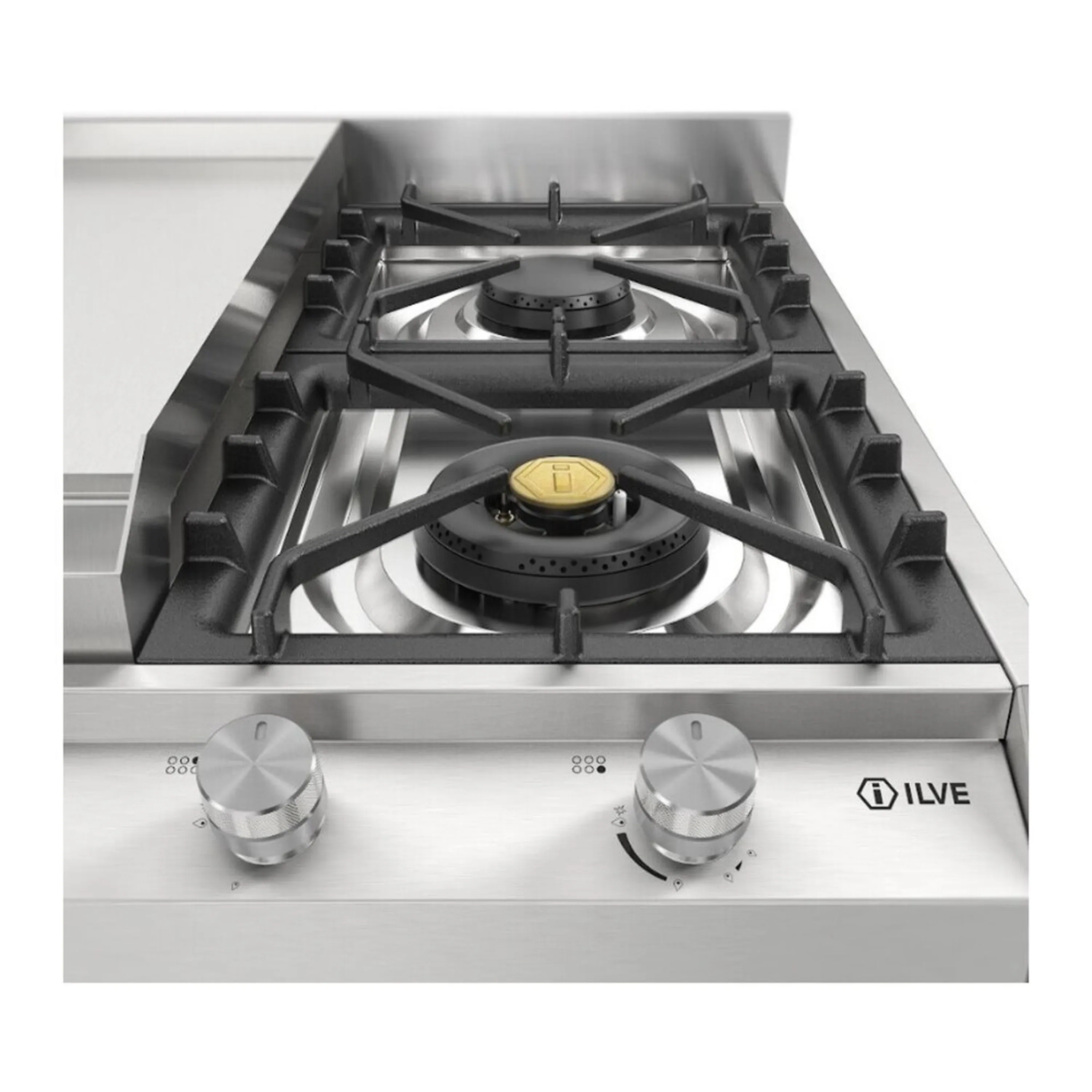 ILVE Professional Plus II 36-Inch Built-In Natural Gas Cooktop with Griddle in Stainless Steel (UHCP965FSS) - Image 8
