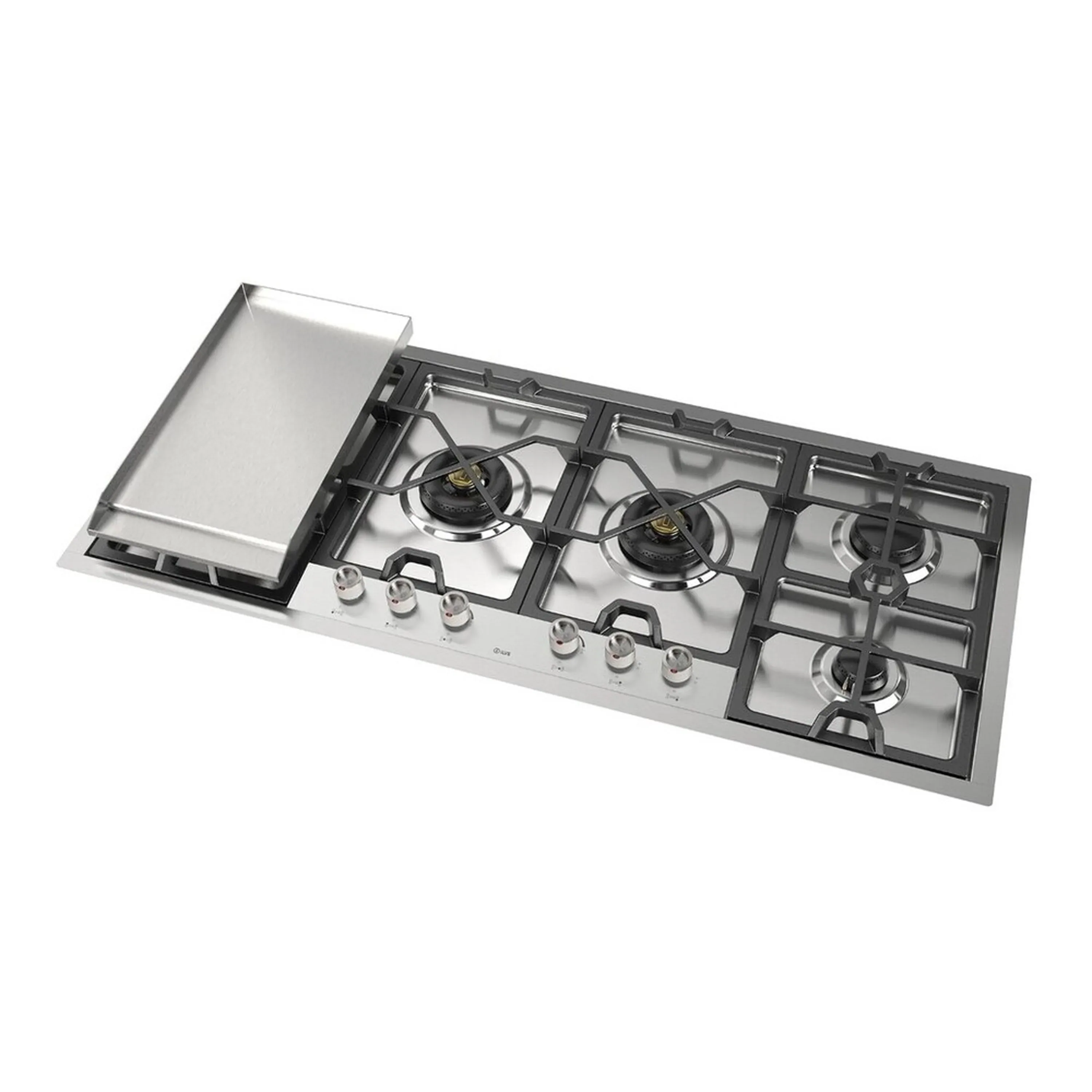 ILVE Panoramagic 48-Inch Built-In Propane Gas Cooktop with Total Black Brass Burners in Stainless Steel (UHCPMT125FSSLP) - Image 3