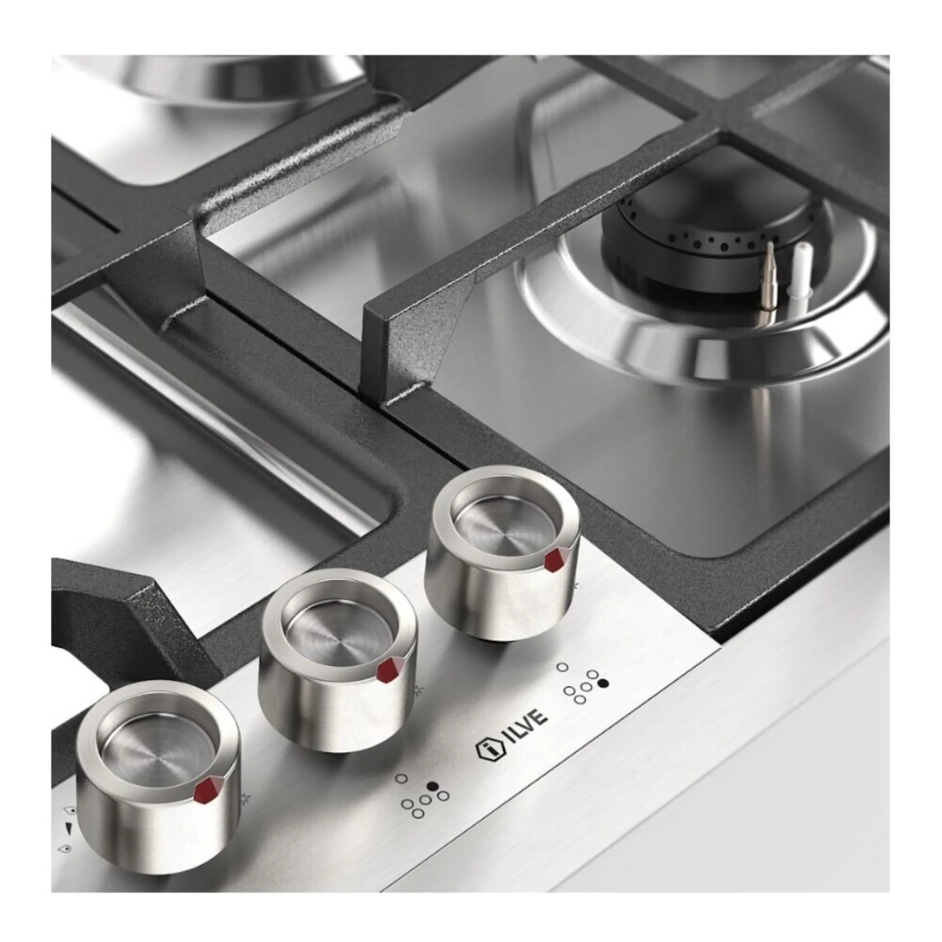 ILVE Panoramagic 36-Inch Built-In Propane Gas Cooktop with 5 Burners + Griddle in Stainless Steel (UHCPMT95FSSLP) - Image 5