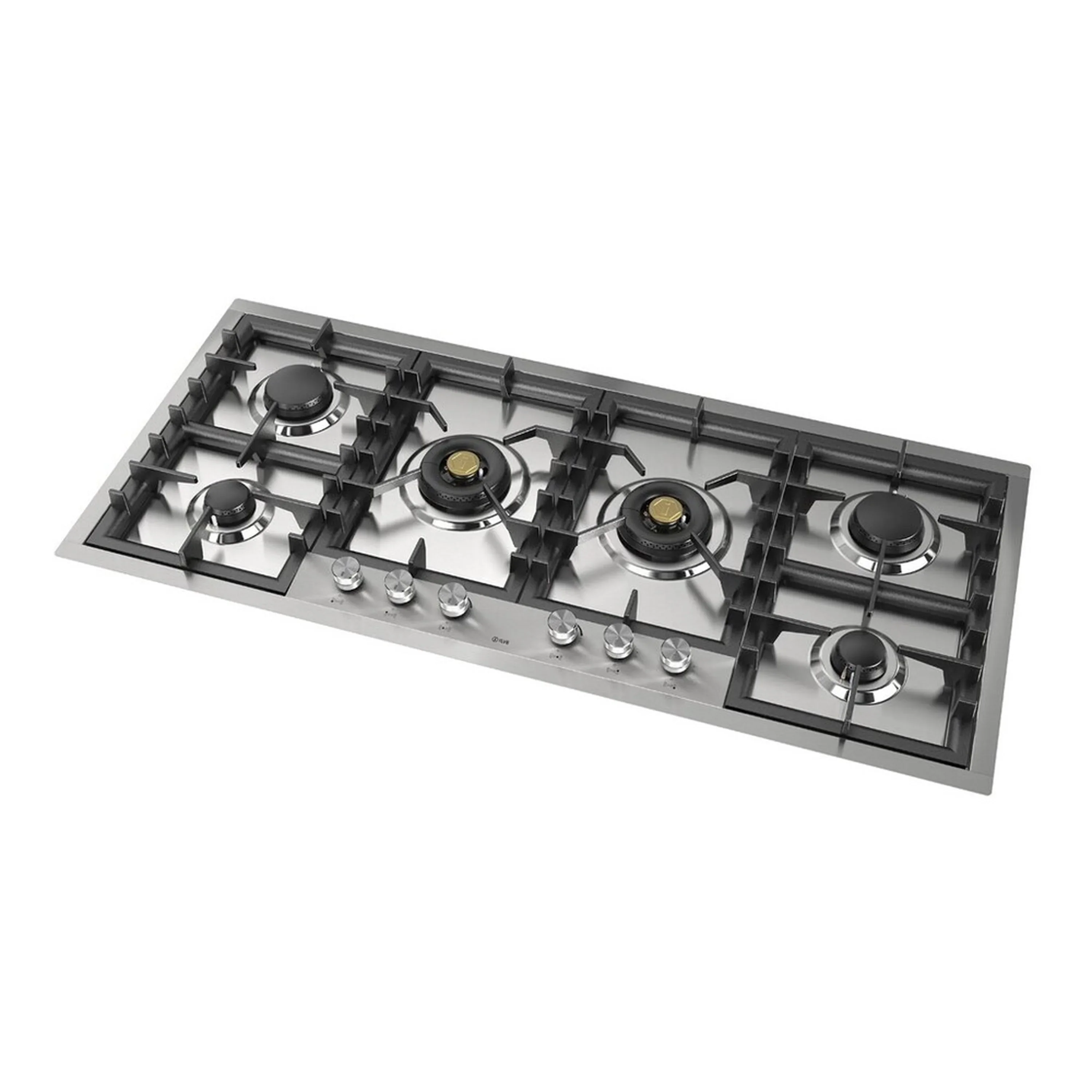 ILVE Professional Plus II 48-Inch Built-In Propane Gas Cooktop with Total Black Brass Burners in Stainless Steel (UHCPT125SSLP) - Image 4