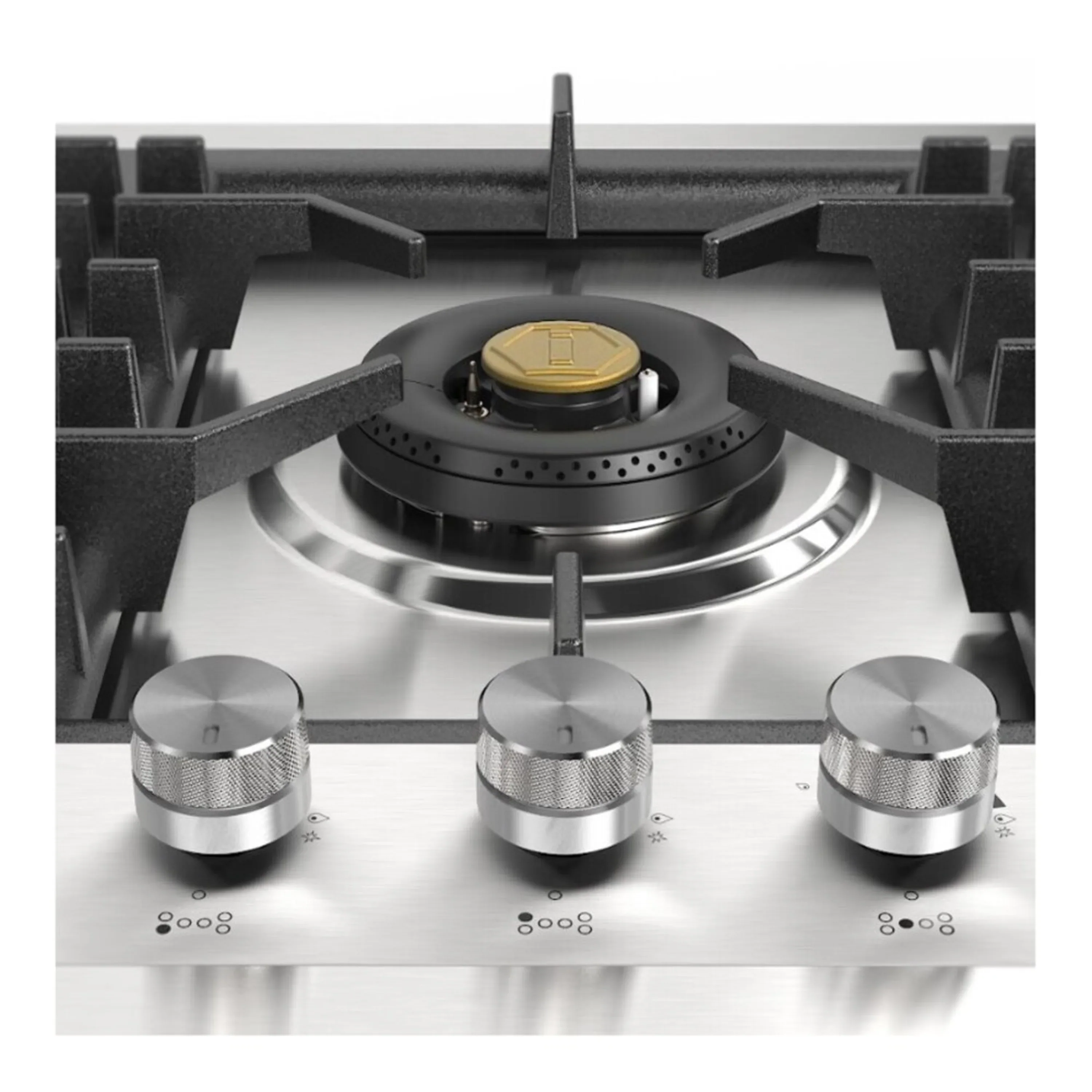 ILVE Professional Plus II 48-Inch Built-In Propane Gas Cooktop with Total Black Brass Burners in Stainless Steel (UHCPT125SSLP) - Image 6