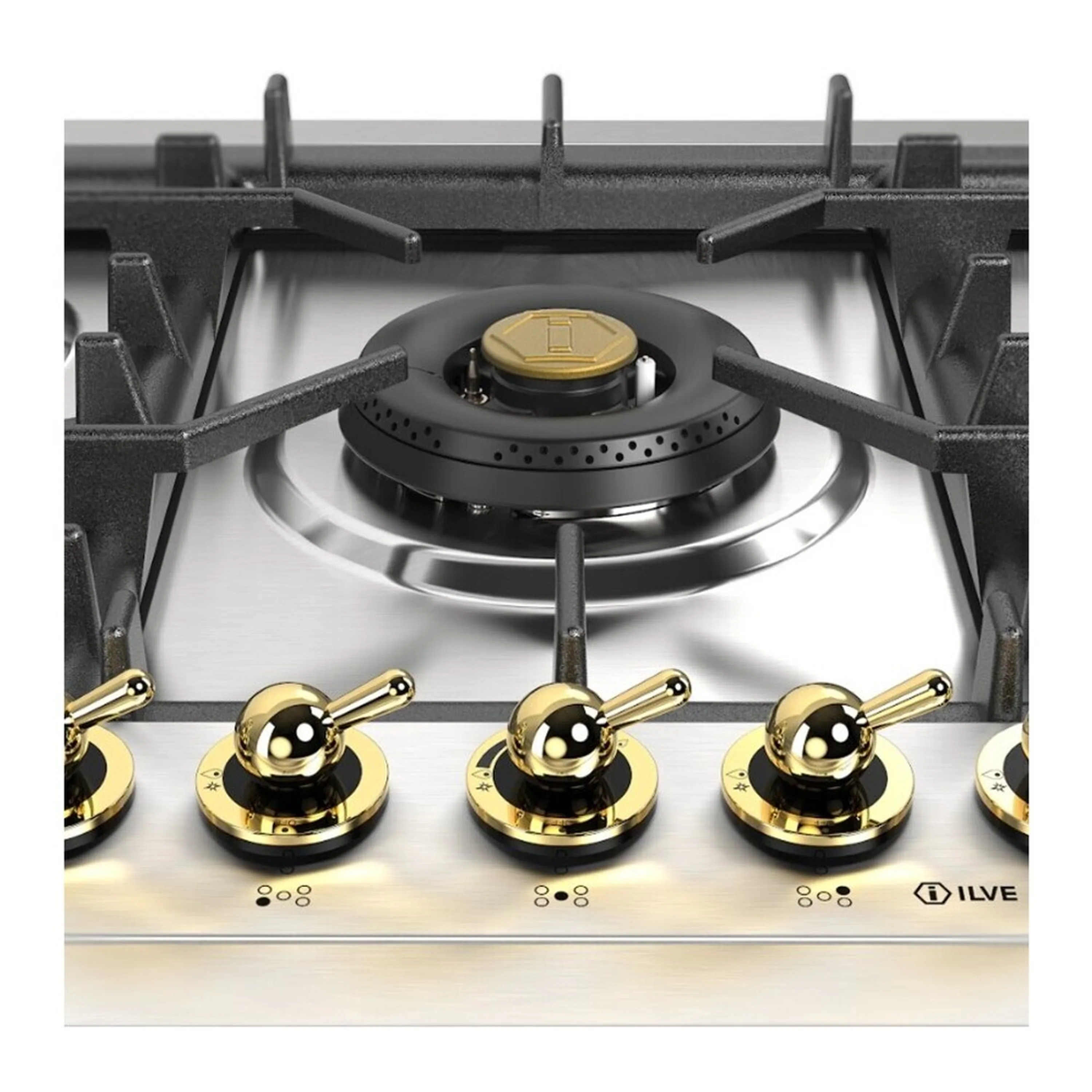 ILVE Nostalgie II 30-Inch Built-In Propane Gas Cooktop with 5 Burners in Stainless Steel  (UHCPT75NSSGLP) - Image 11