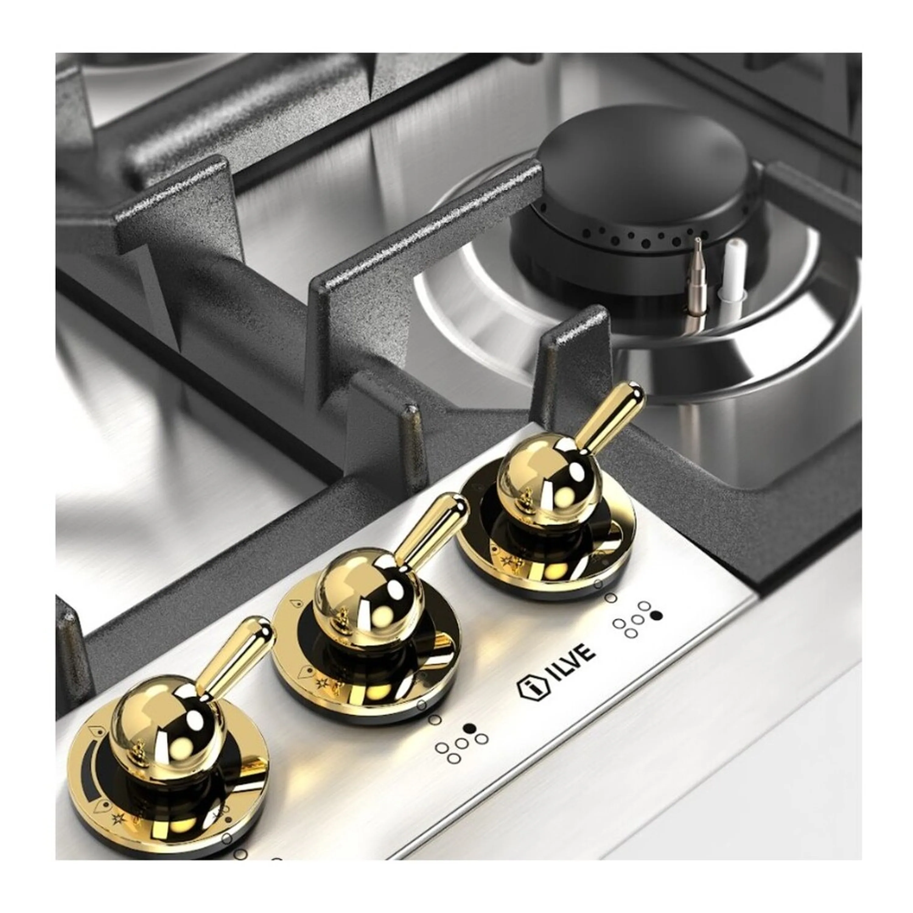 ILVE Nostalgie II 30-Inch Built-In Propane Gas Cooktop with 5 Burners in Stainless Steel  (UHCPT75NSSGLP) - Image 9