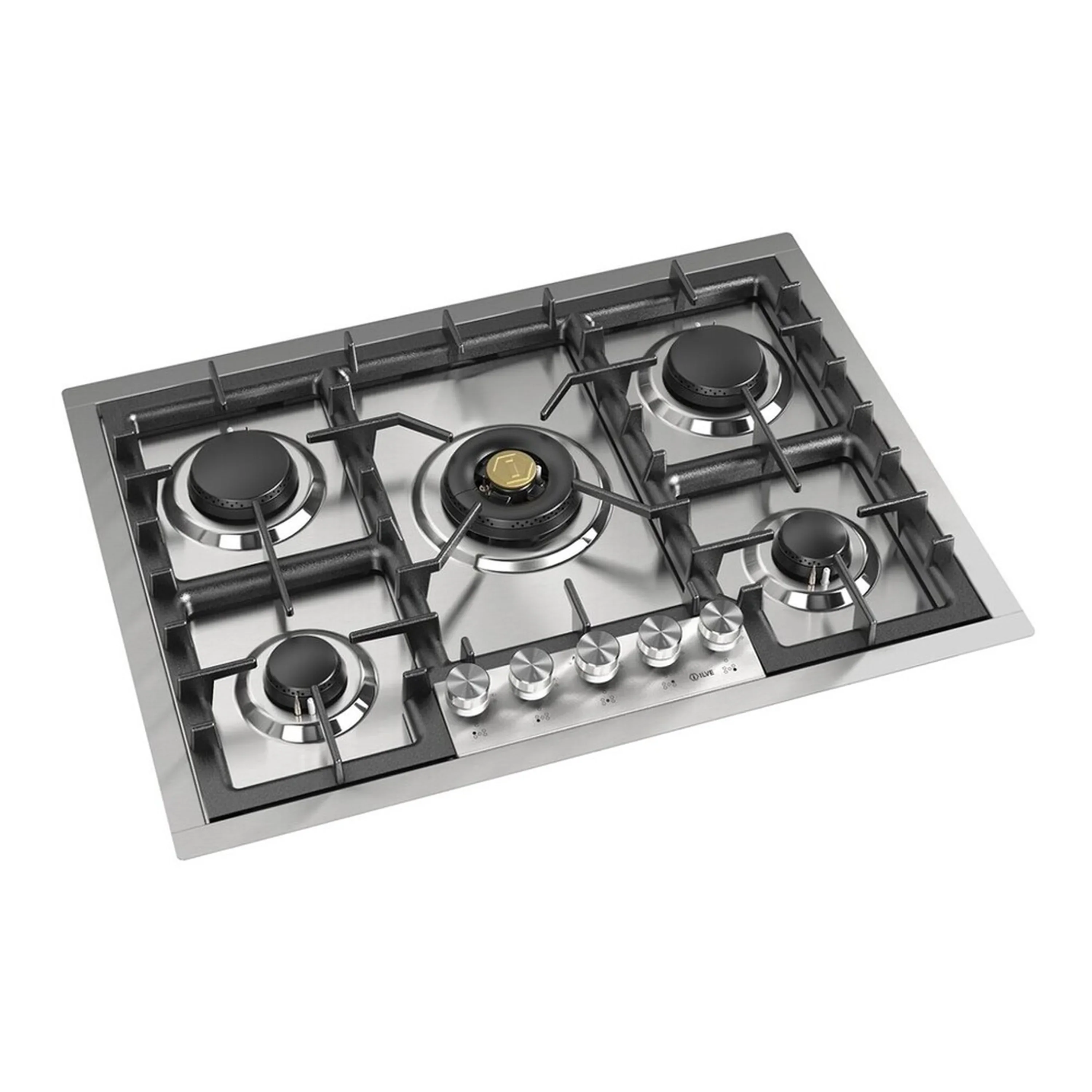 ILVE Professional Plus II 30-Inch Built-In Natural Gas Cooktop with 5 Burners in Stainless Steel (UHCPT75SS) - Image 2