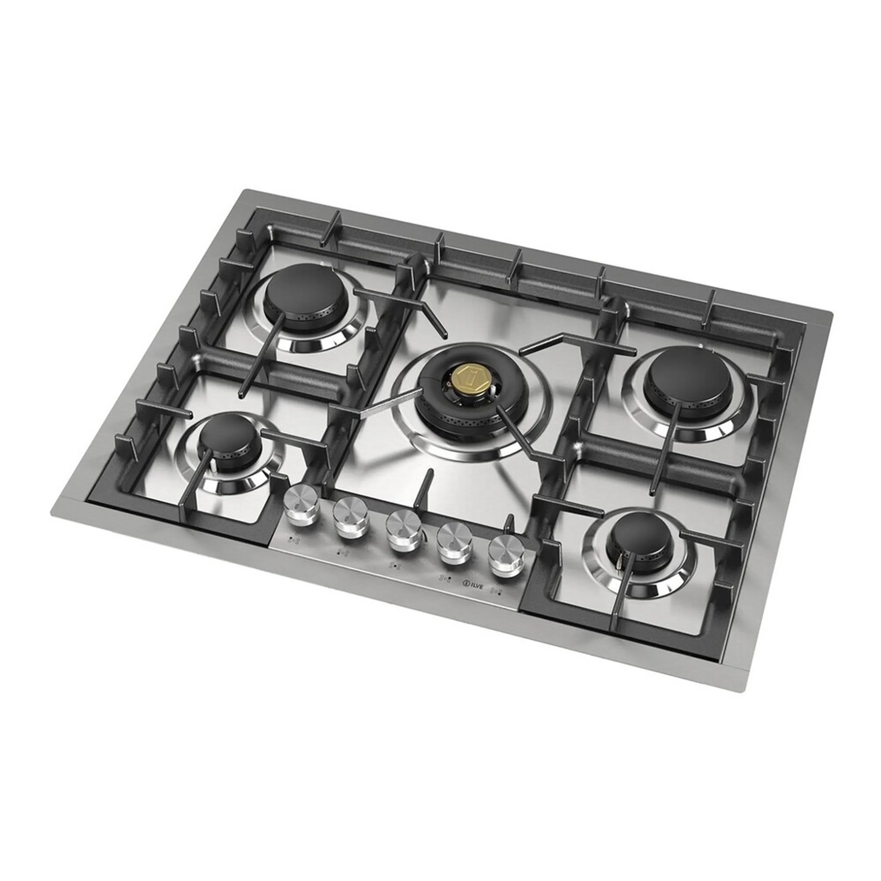 ILVE Professional Plus II 30-Inch Built-In Natural Gas Cooktop with 5 Burners in Stainless Steel (UHCPT75SS) - Image 3