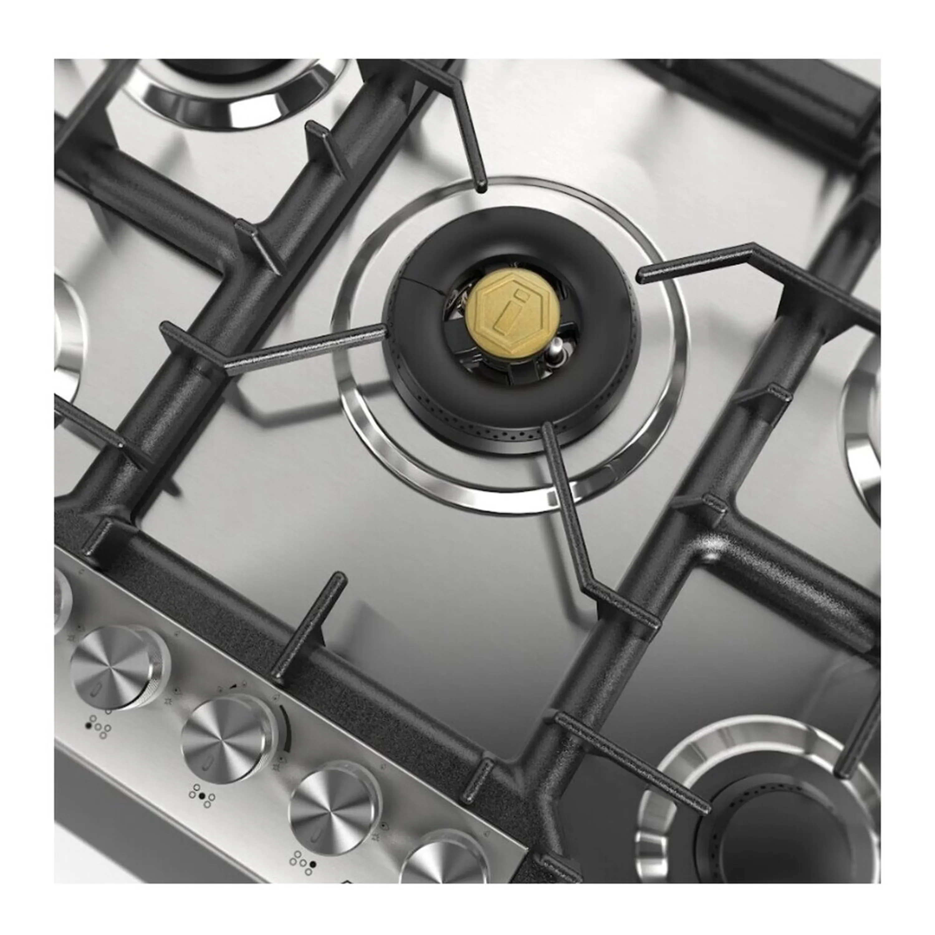 ILVE Professional Plus II 30-Inch Built-In Natural Gas Cooktop with 5 Burners in Stainless Steel (UHCPT75SS) - Image 6