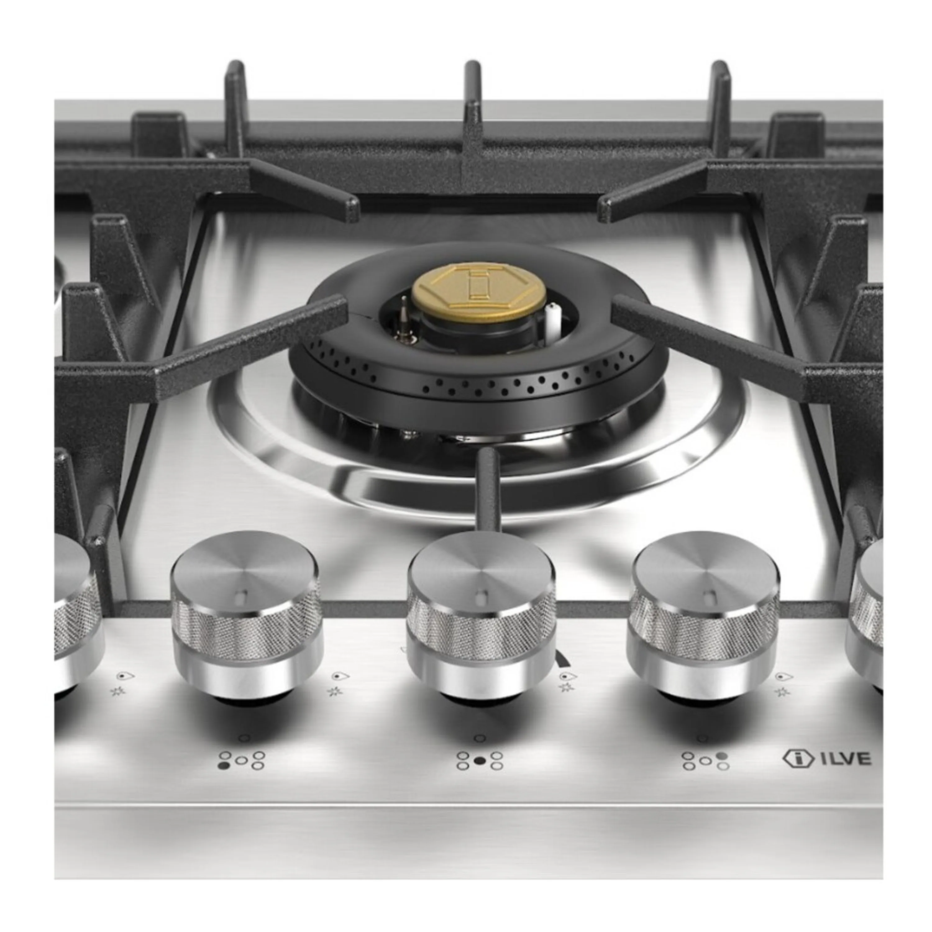 ILVE Professional Plus II 30-Inch Built-In Natural Gas Cooktop with 5 Burners in Stainless Steel (UHCPT75SS) - Image 7