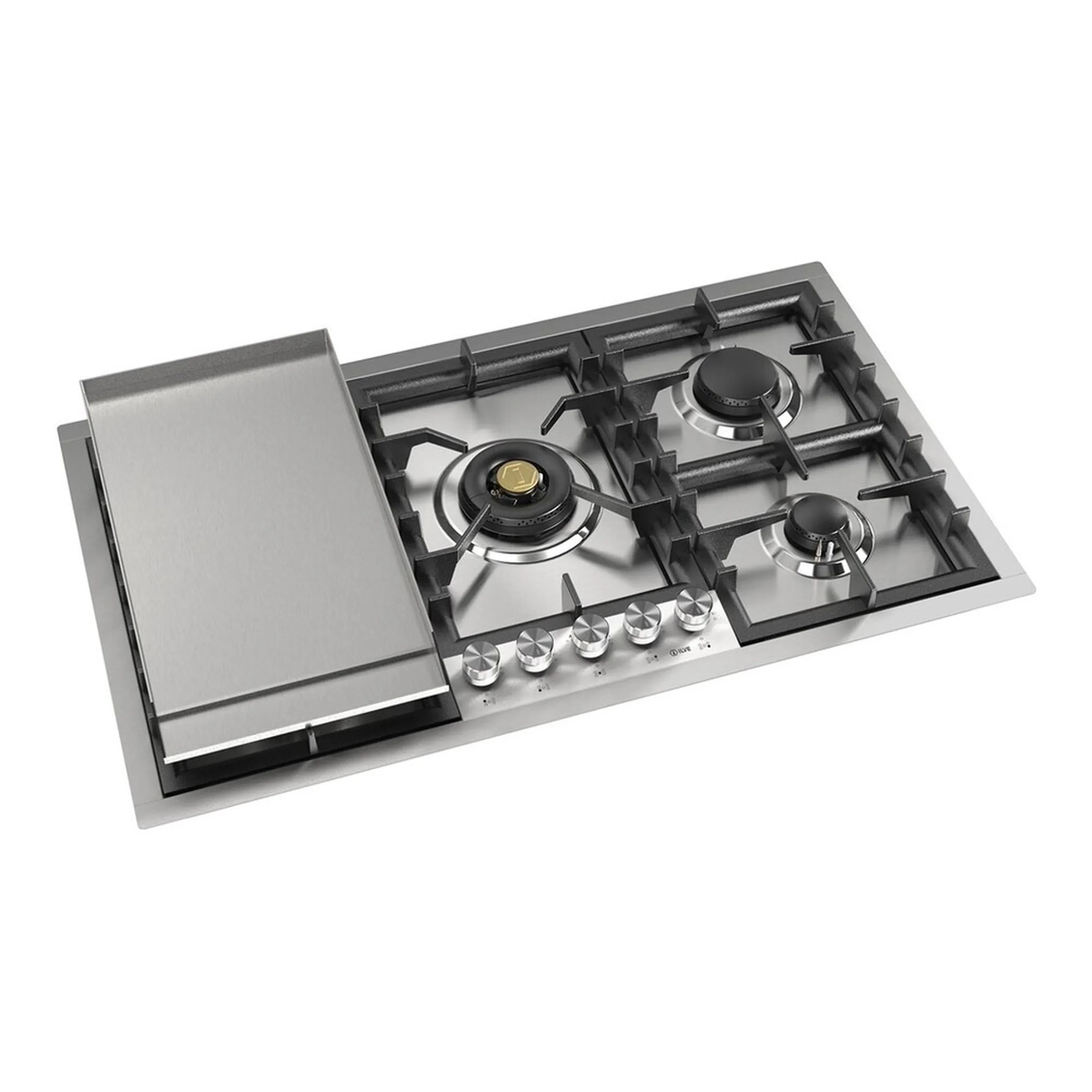 ILVE Professional Plus II 36-Inch Built-In Propane Gas Cooktop with Total Black Brass Burners in Stainless Steel (UHCPT95FSSLP) - Image 3