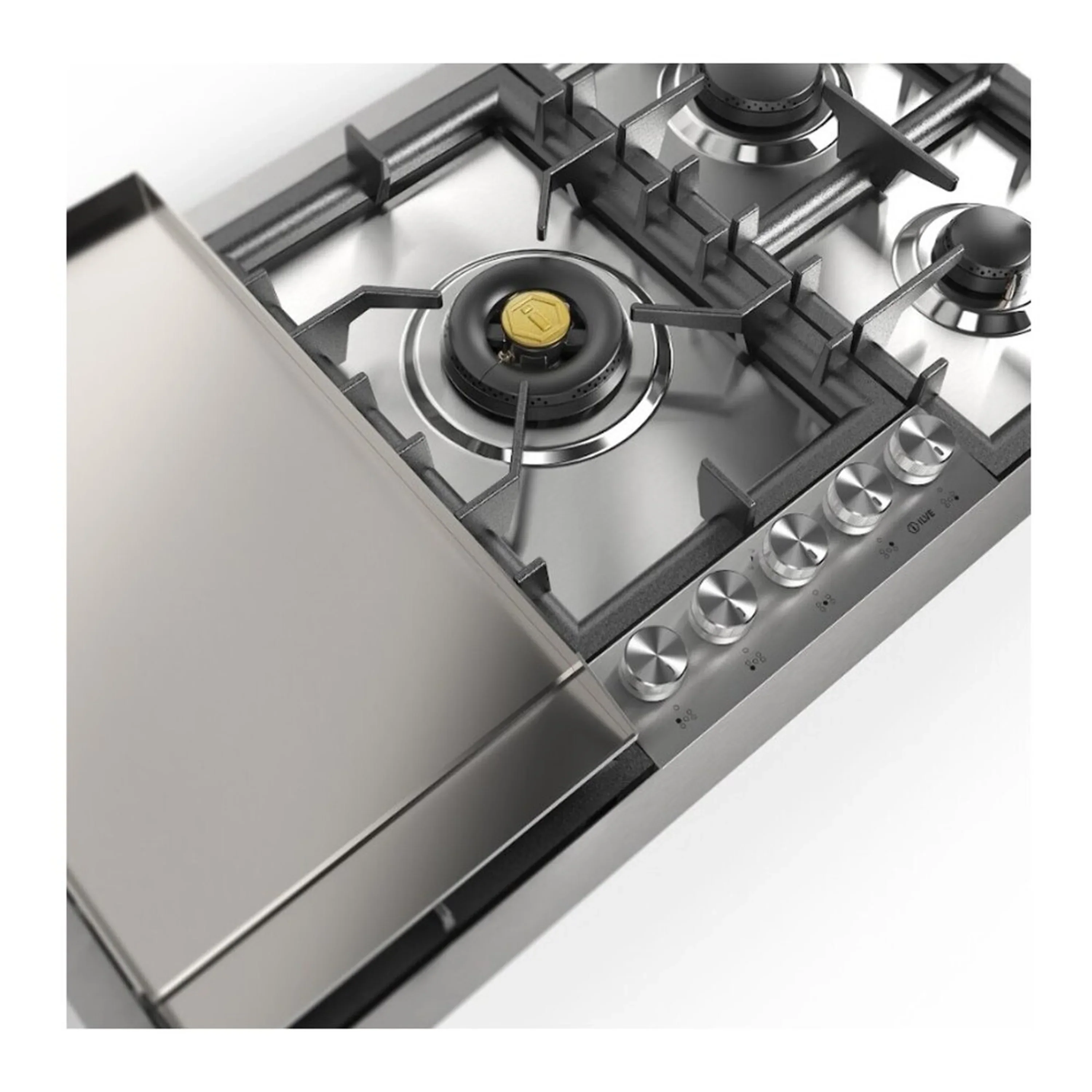 ILVE Professional Plus II 36-Inch Built-In Propane Gas Cooktop with Total Black Brass Burners in Stainless Steel (UHCPT95FSSLP) - Image 5