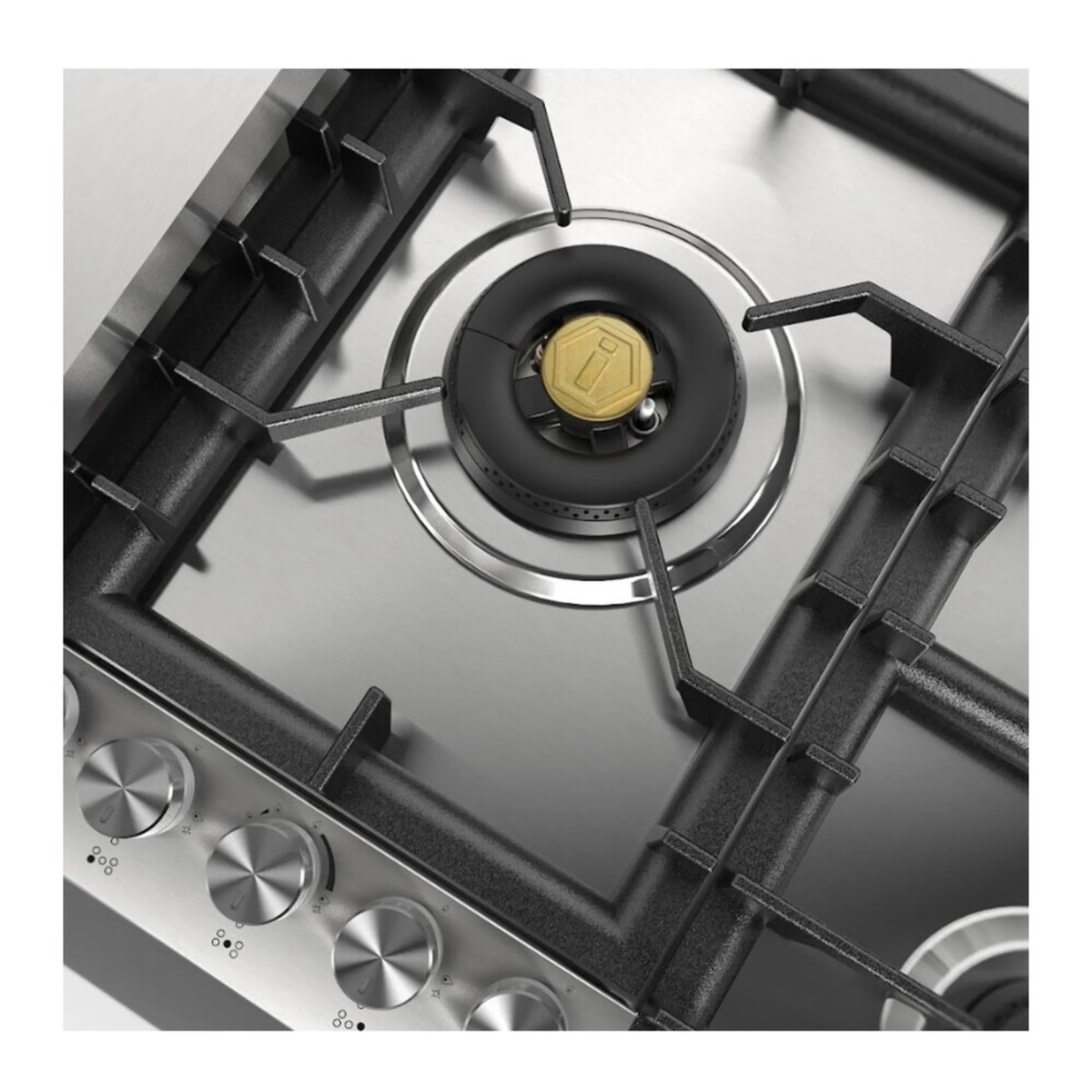 ILVE Professional Plus II 36-Inch Built-In Propane Gas Cooktop with Total Black Brass Burners in Stainless Steel (UHCPT95FSSLP) - Image 7