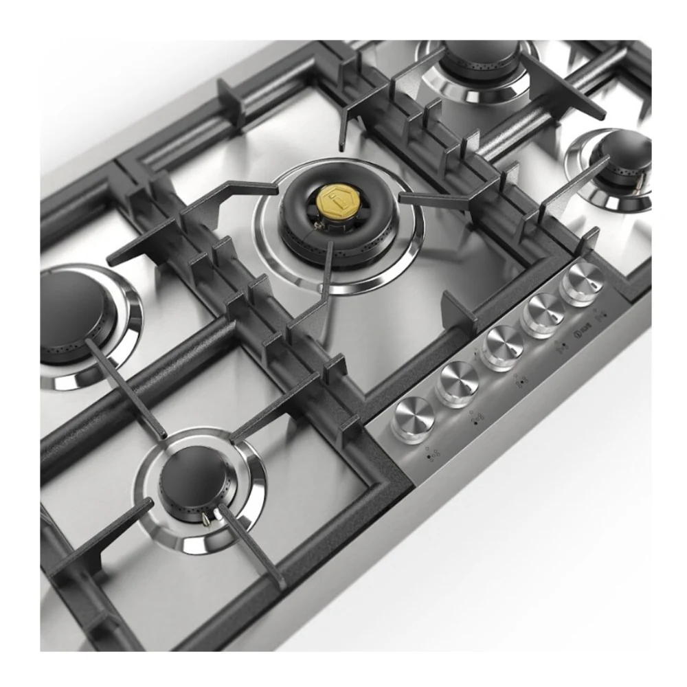 ILVE Professional Plus II 36-Inch Built-In Propane Gas Cooktop with Total Black Brass Burners in Stainless Steel (UHCPT95SSLP) - Image 4
