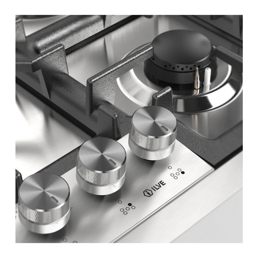ILVE Professional Plus II 36-Inch Built-In Propane Gas Cooktop with Total Black Brass Burners in Stainless Steel (UHCPT95SSLP) - Image 5