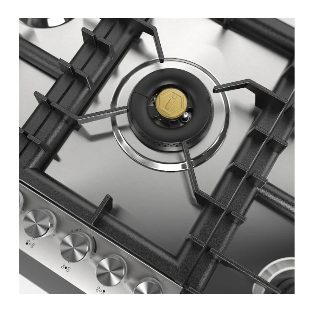 ILVE Professional Plus II 36-Inch Built-In Propane Gas Cooktop with Total Black Brass Burners in Stainless Steel (UHCPT95SSLP) - Image 6