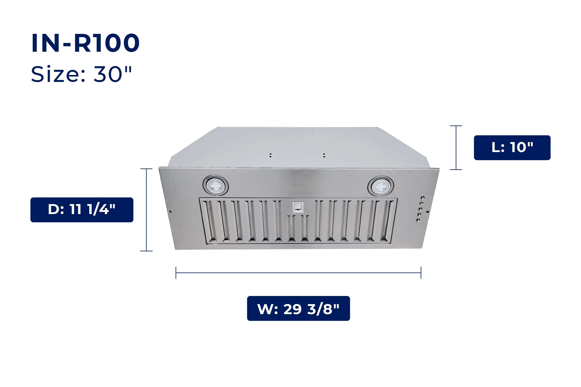 Hauslane 450 CFM Convertible Built-In Range Hood Insert with Stainless Steel Filters (IN-R100) - Image 14